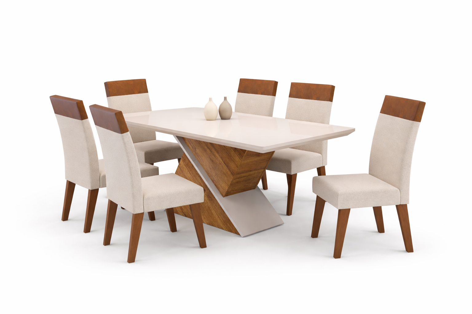 Juego de Comedor 6 sillas Elite Beige 82 cm x 90 cm x 180 cm-4