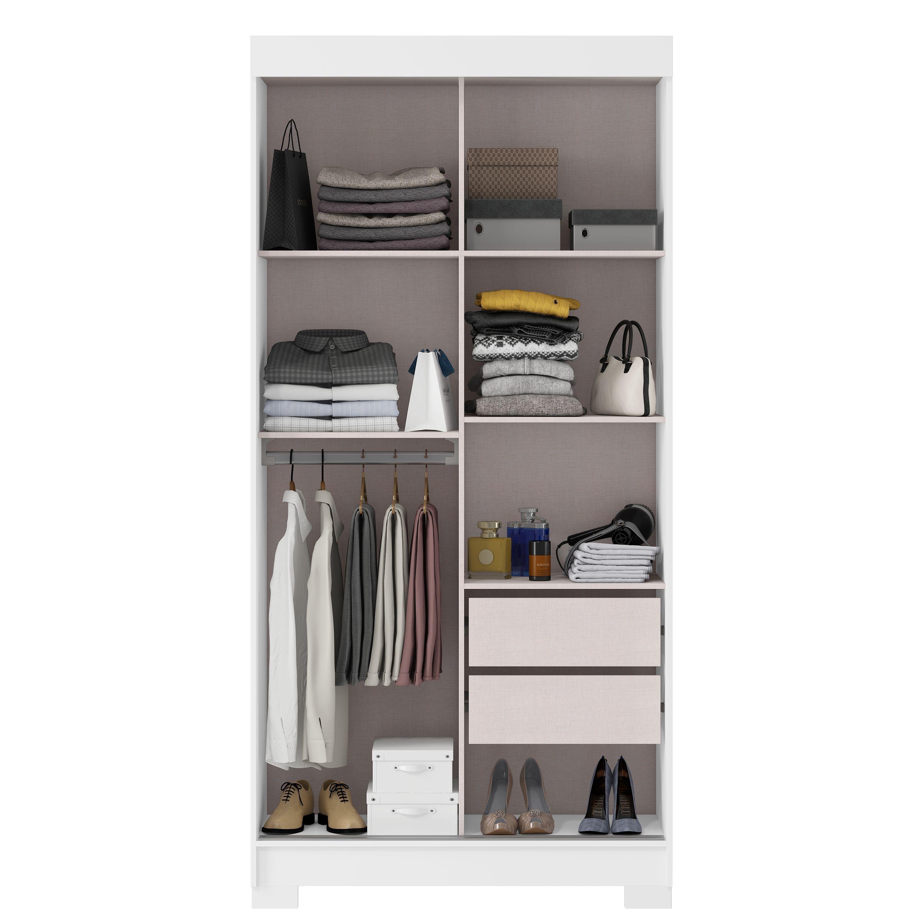Closet 2 puertas corredera Lumière 190 x 91,7 x 46,5 Blanco Nieve-6