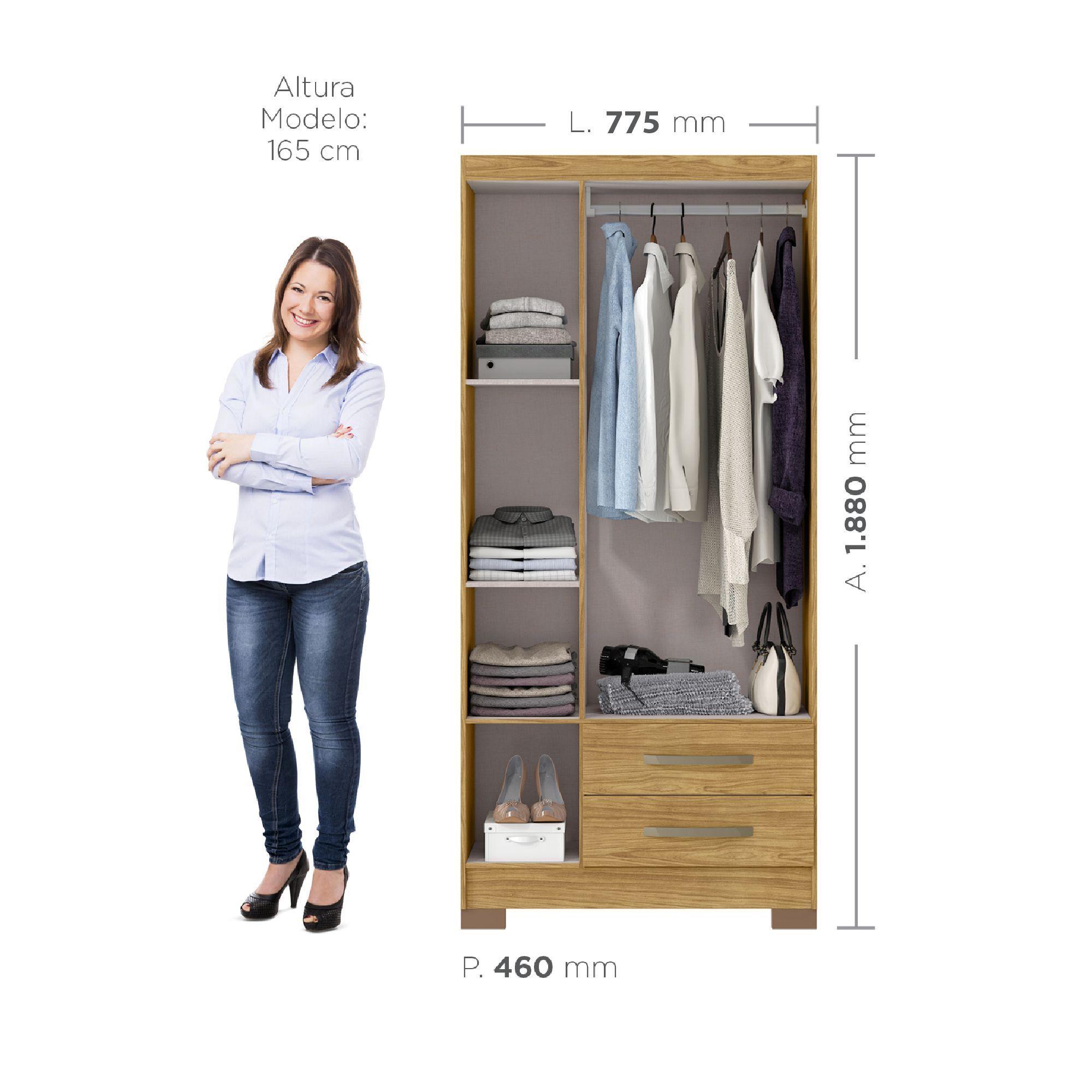 Closet 3 puertas Classic Marrocos/ marroco ripado 188 x 80 x 46-5