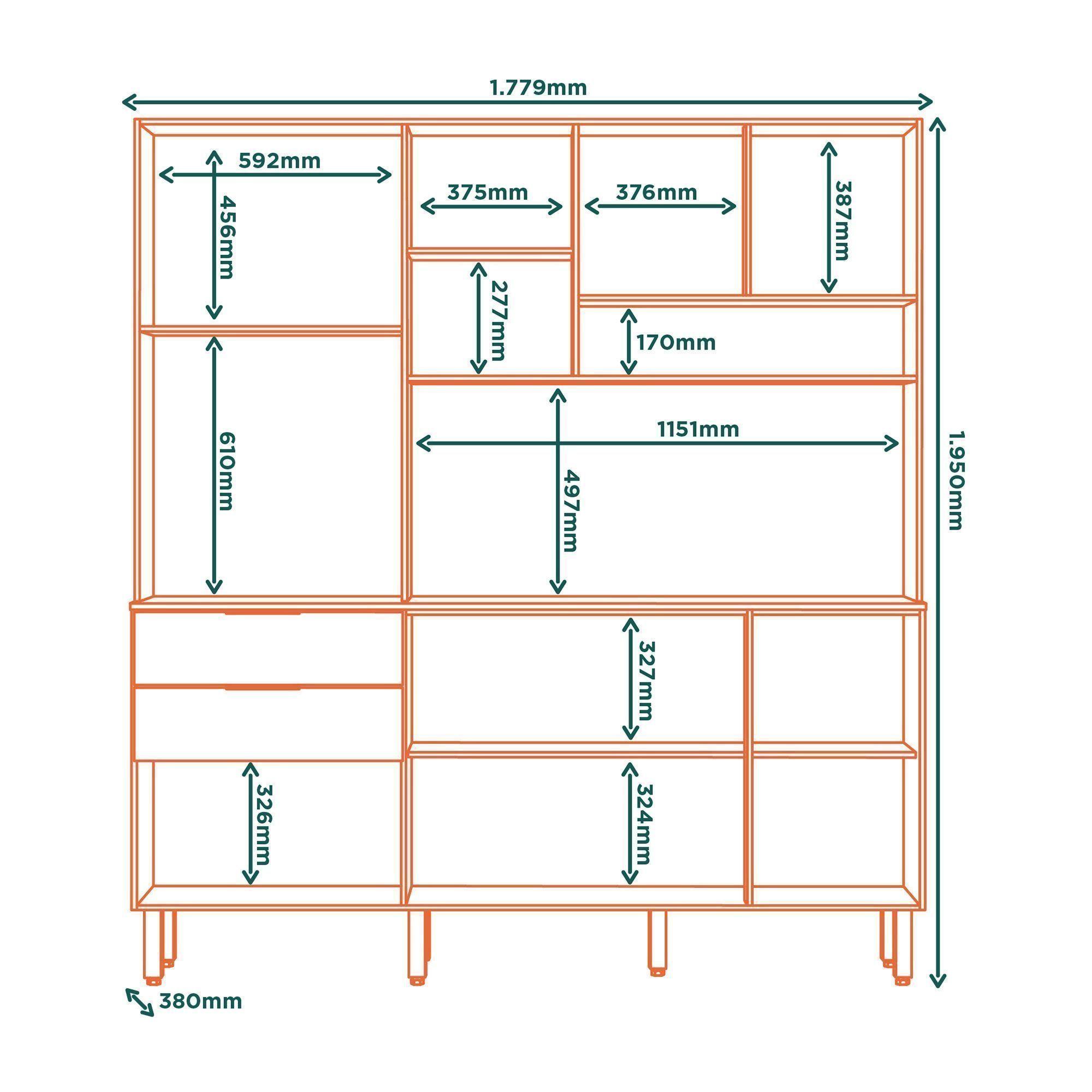 "Kit Mueble de Cocina Magnolia Marrocos/ Off white 195x38x177,9 "-1