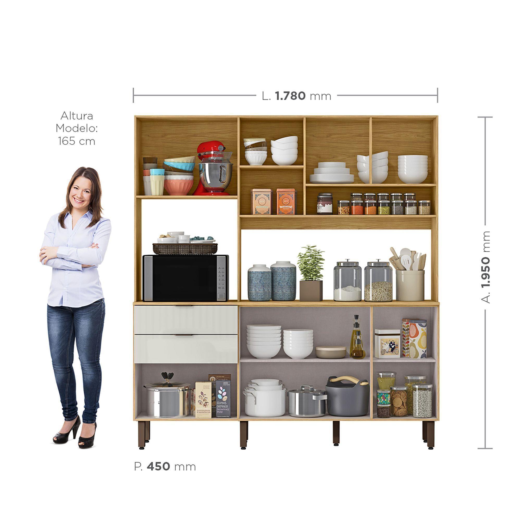 "Kit Mueble de Cocina Magnolia Marrocos/ Off white 195x38x177,9 "-3