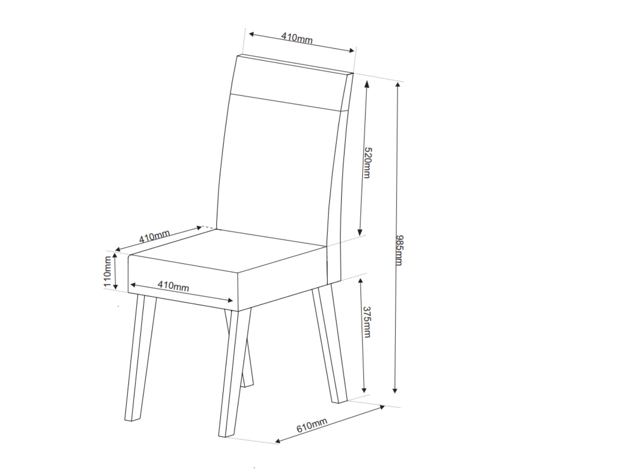 Juego de Comedor 6 sillas Real Beige 82 cm x 90 cm x 160 cm-2