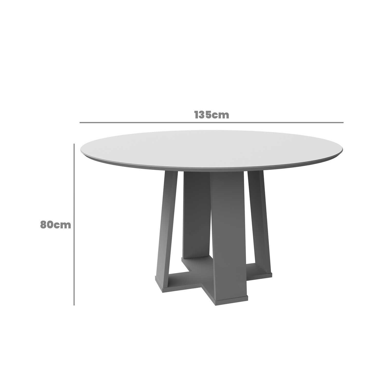 Juego de Comedor Amoré 135x135 cm Vidrio 6 Sillas Beige-5