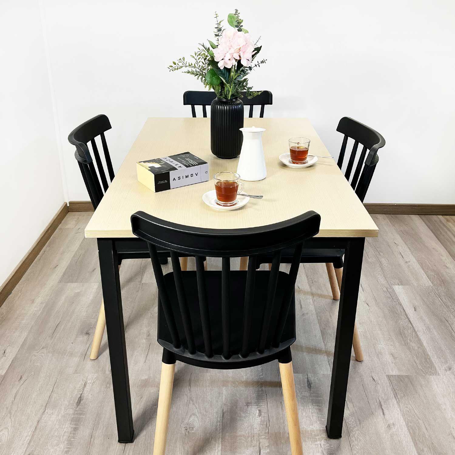 Juego de Comedor New York + 4 Sillas Windsor negras-2