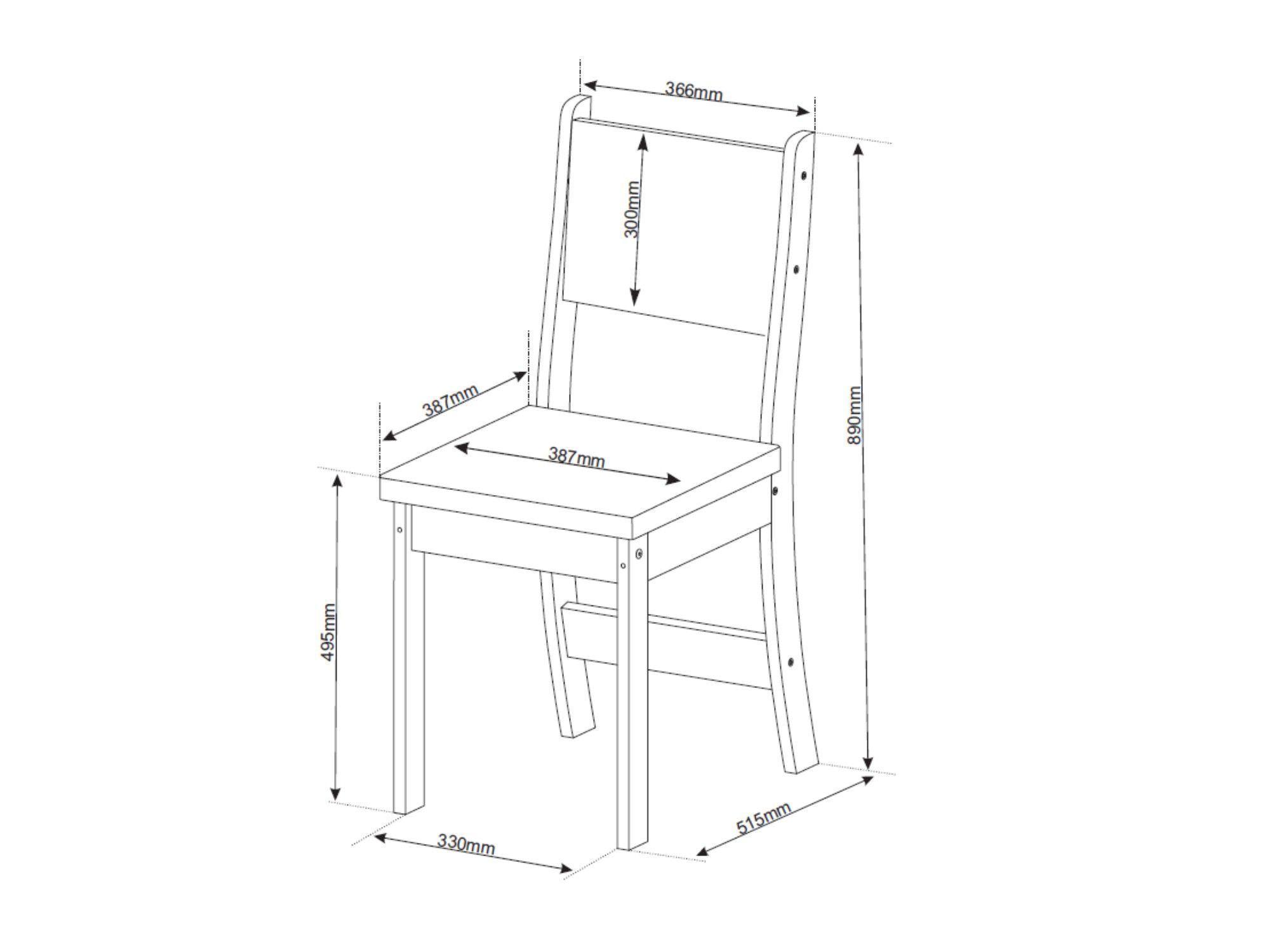 Juego de comedor 4 sillas Promesa Café 75,1 x 75 x 110 cm-2