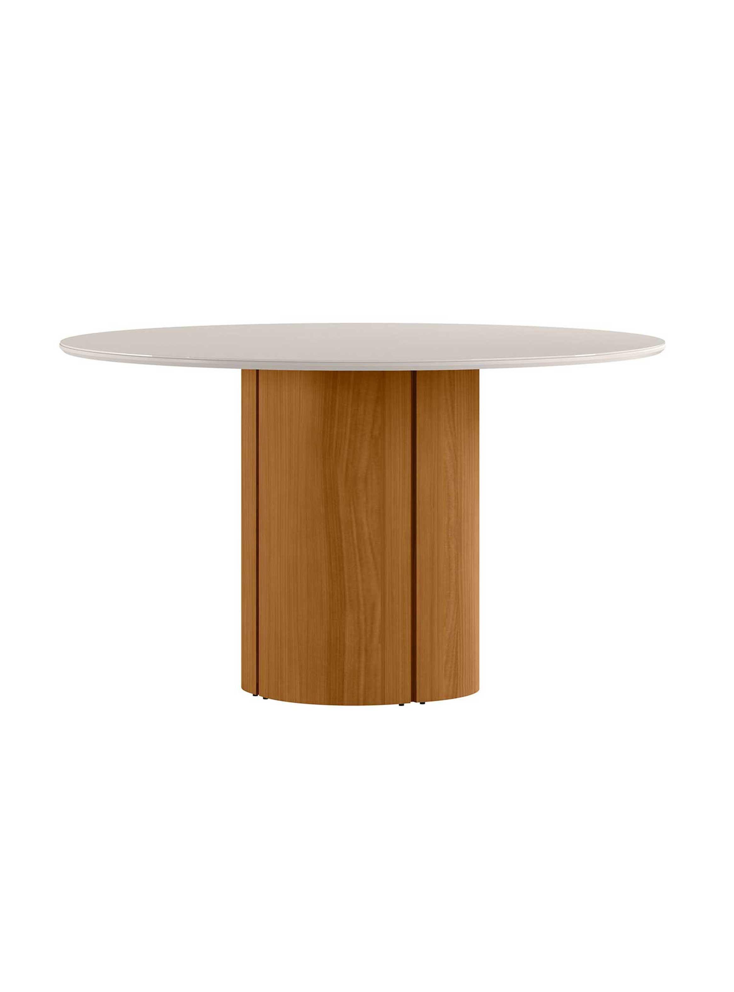 Juego de comedor redondo 6 sillas Serena Vidrio 1 35 Beige-1