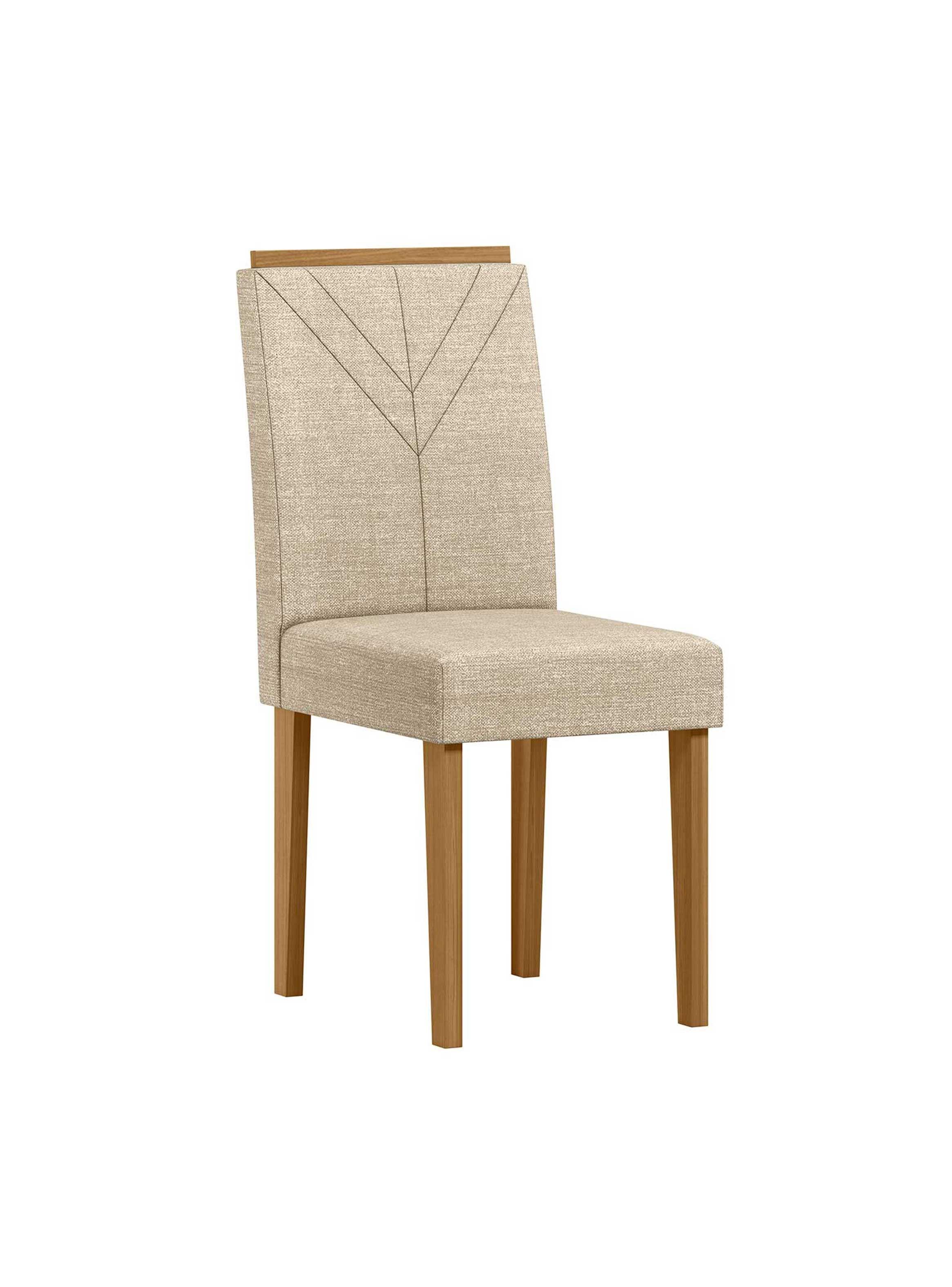 Juego de comedor redondo 6 sillas Serena Vidrio 1 35 Beige-2