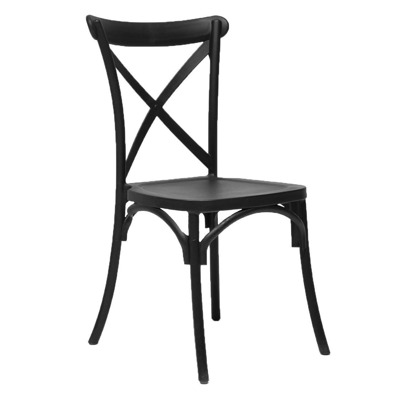 Juego de Comedor New York + 4 Sillas Crossback Retro negras-5