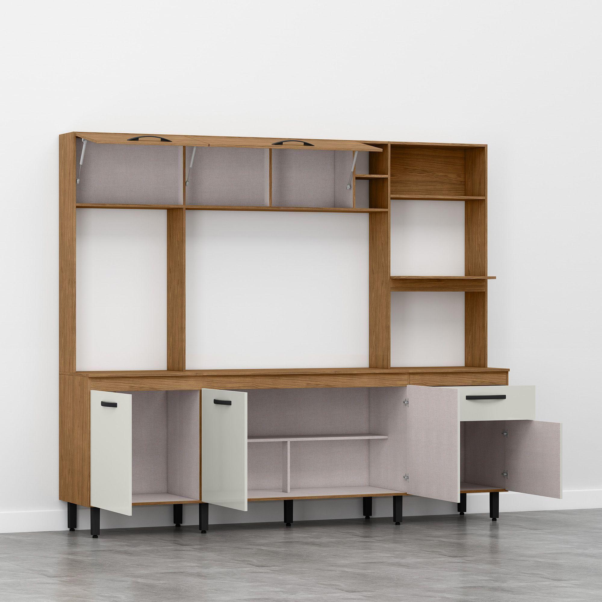 Kit Mueble de Cocina Abril Feijo off white 212x51,2x245,4        -2