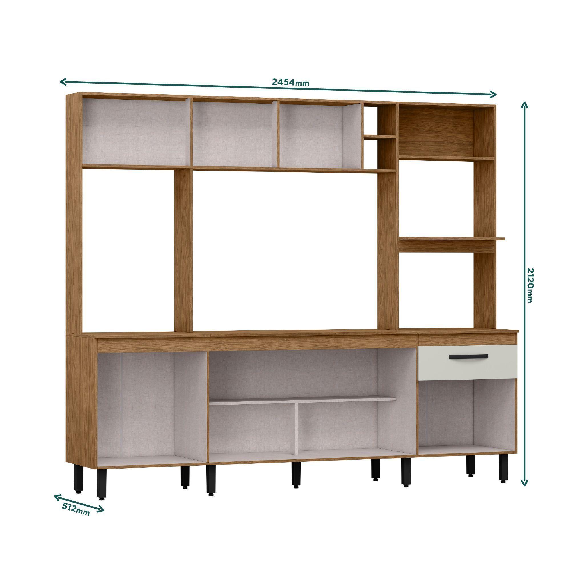 Kit Mueble de Cocina Abril Feijo off white 212x51,2x245,4        -3