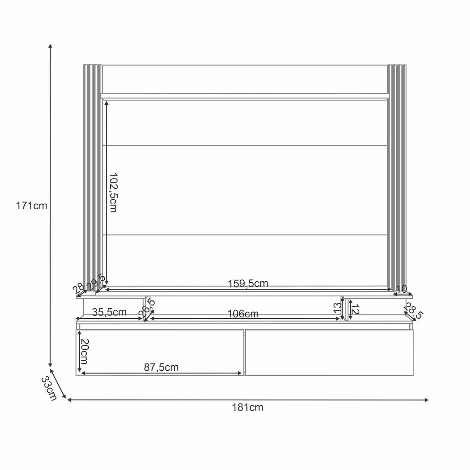 Home TV Panel Capri 1 8 Castaño Off White-4