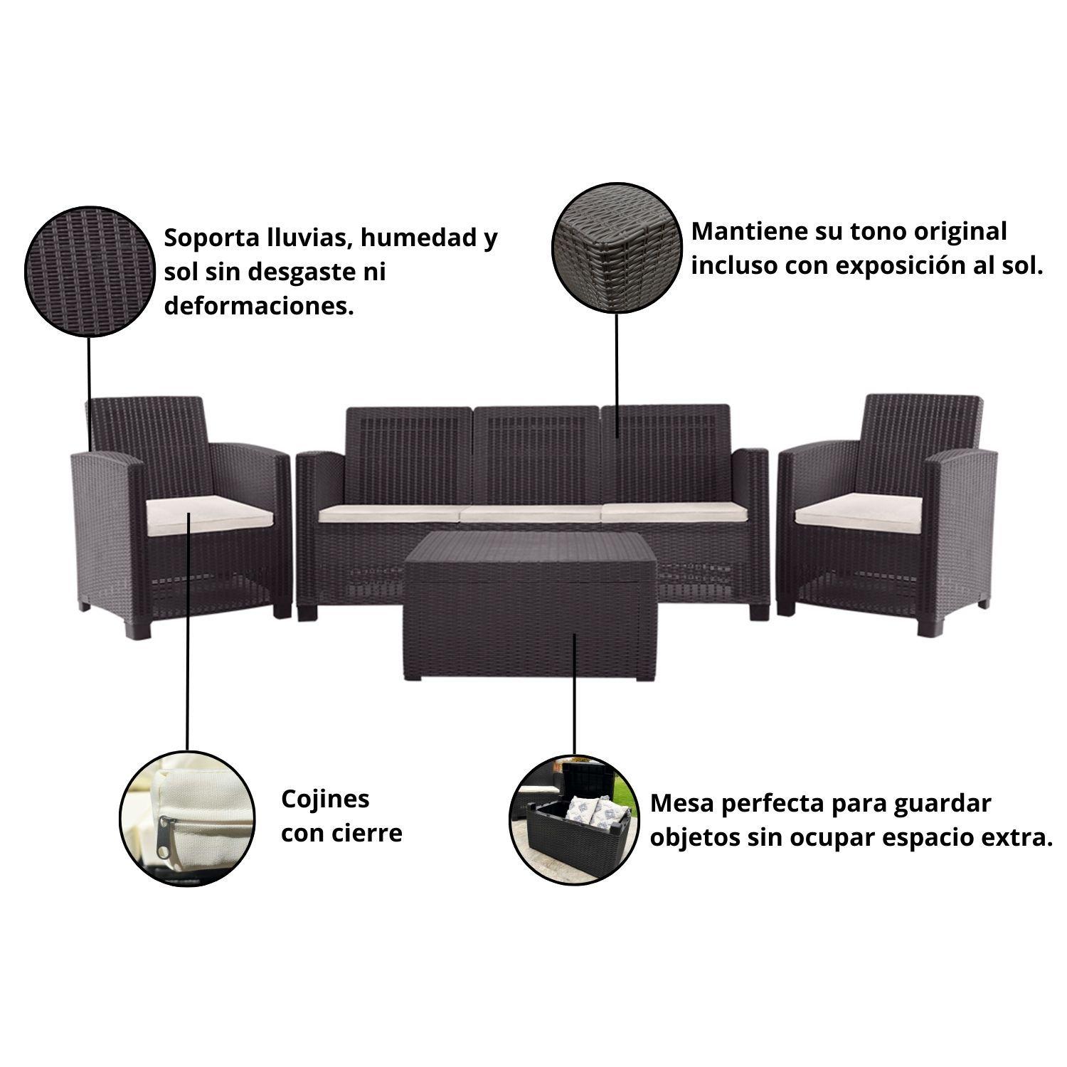 Juego Terraza Álamo Triple Chocolate 5 Pers-3