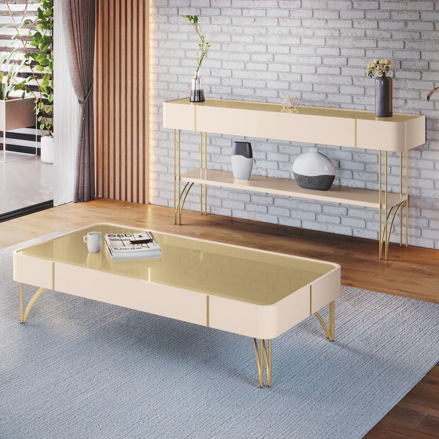 Mesa de centro Doncella Off white Champagne-1