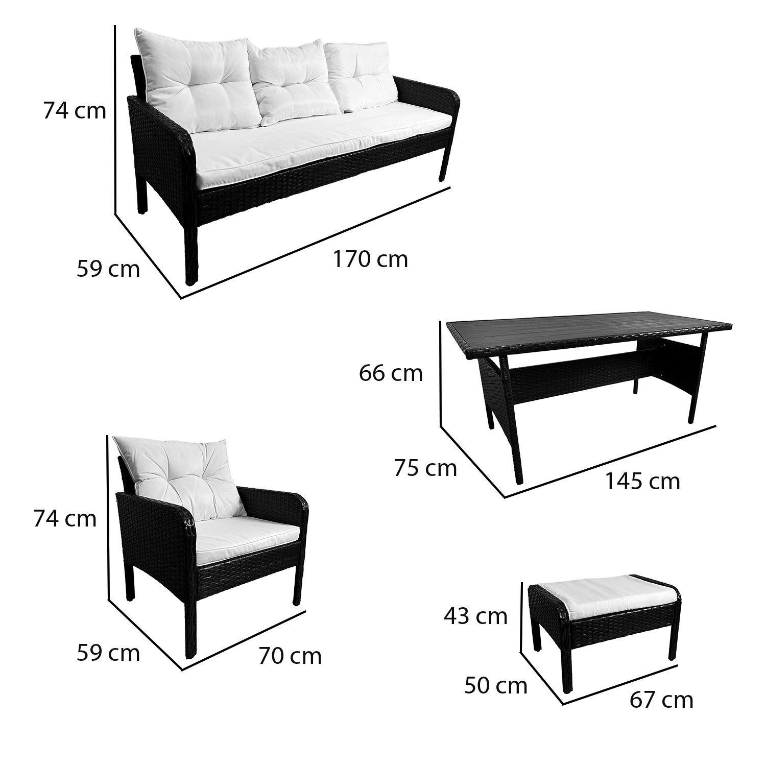 Juego de Comedor Living Terraza Amelia 7 pers-3