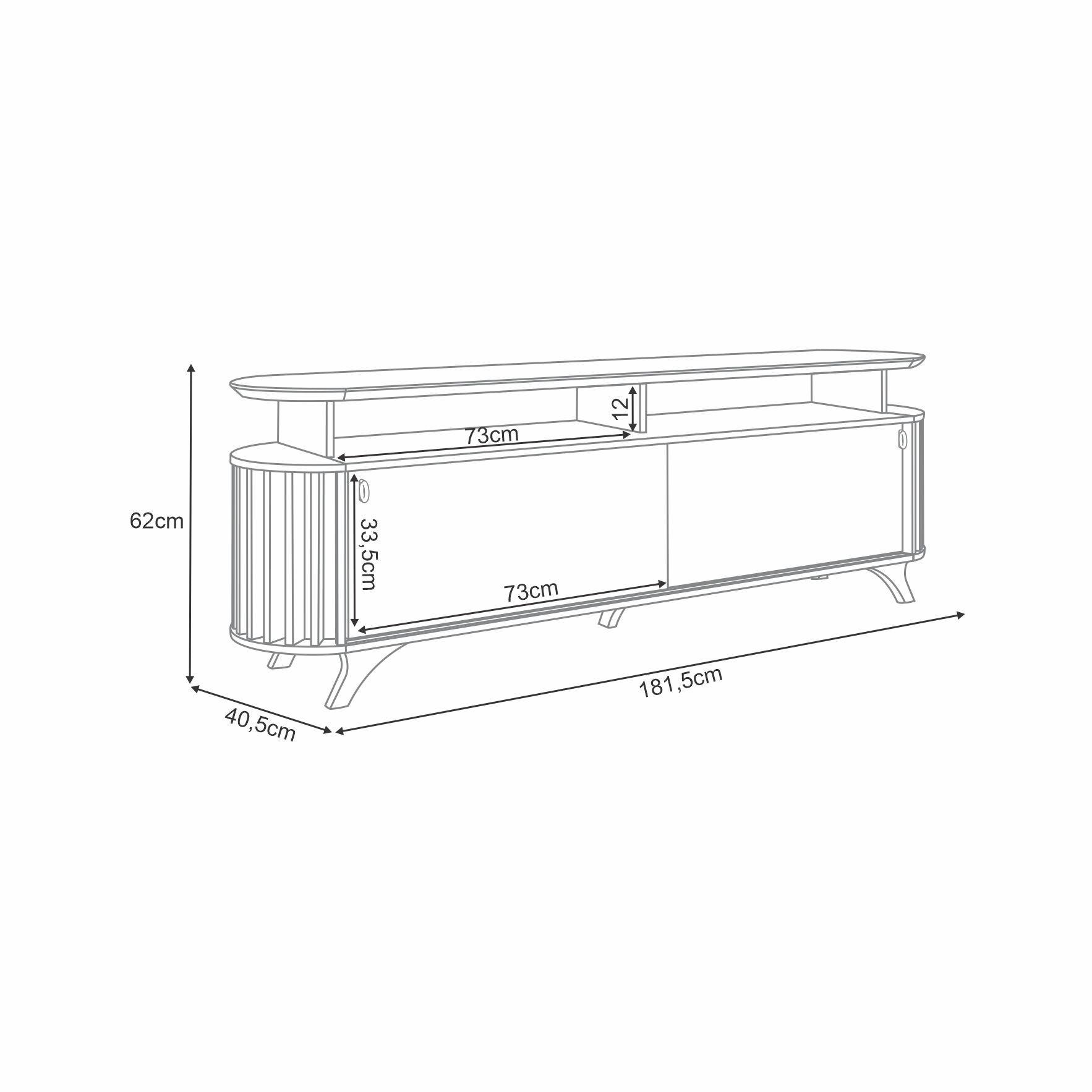 Rack Tv Vilnius 70" 182x62x41 cm-7