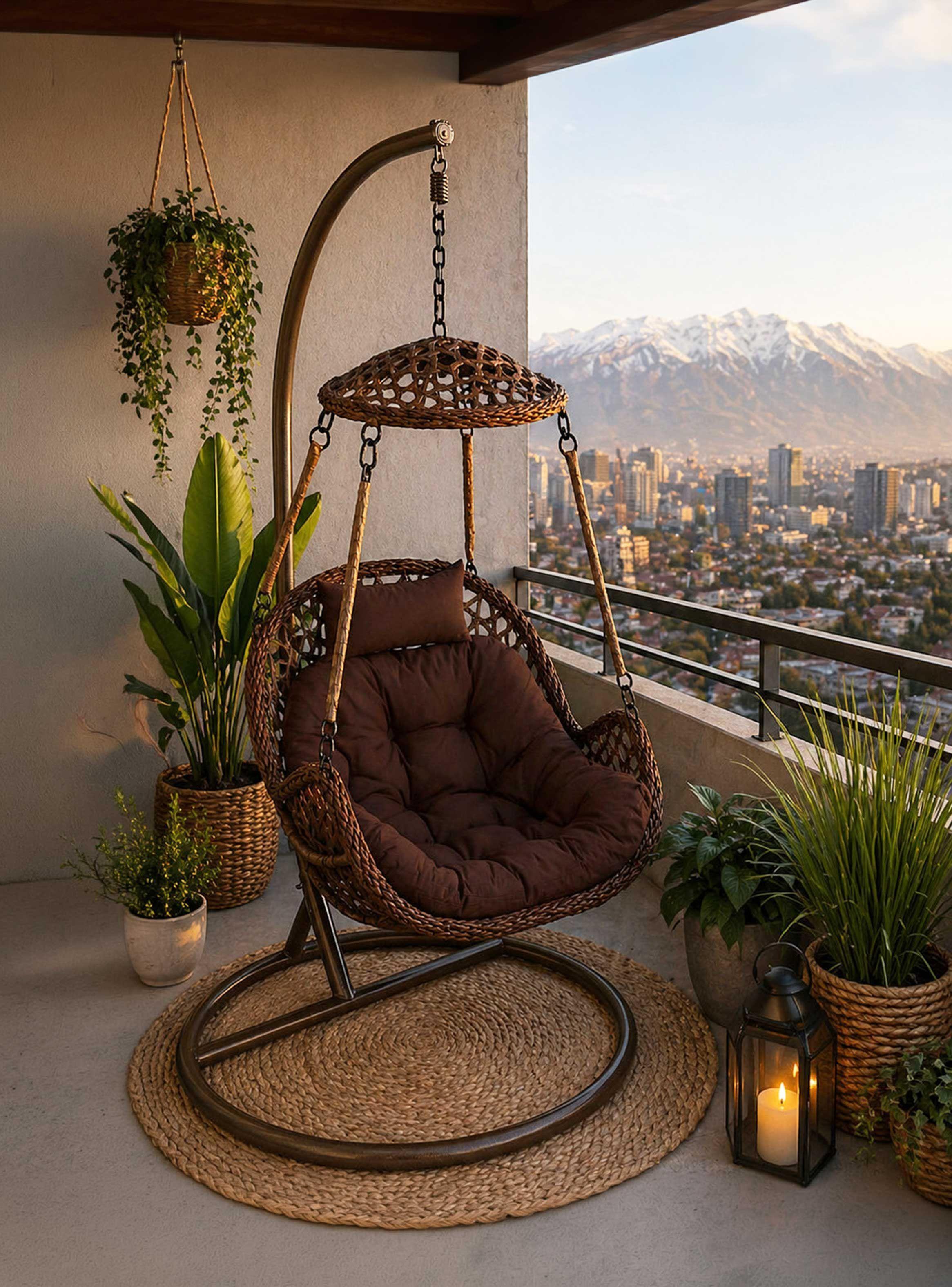 Silla Colgante Rattan Nipona Chocolate C/Café B/Café-0