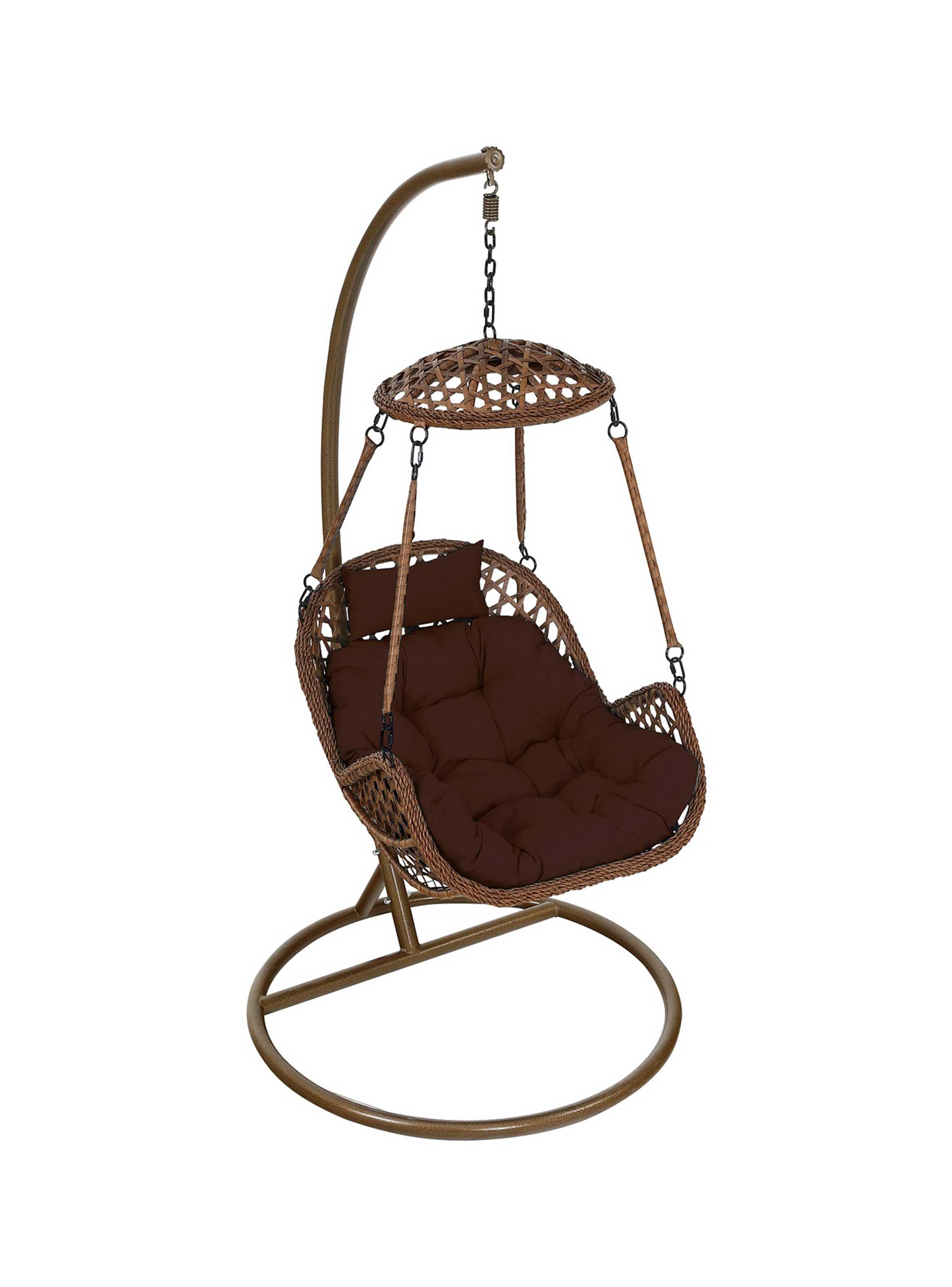 Silla Colgante Rattan Nipona Chocolate C/Café B/Café-1