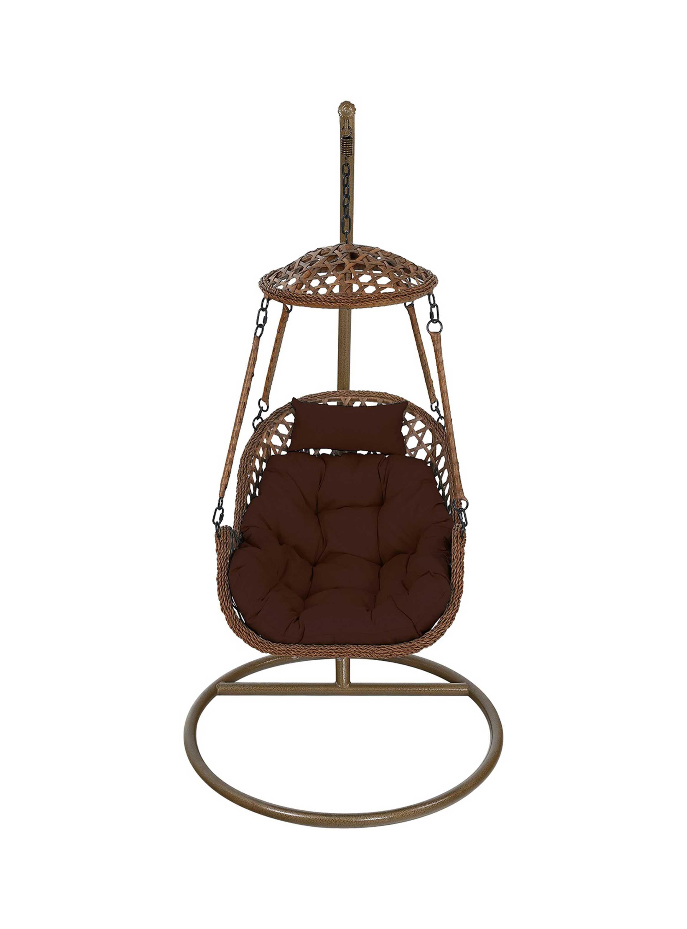 Silla Colgante Rattan Nipona Chocolate C/Café B/Café-2
