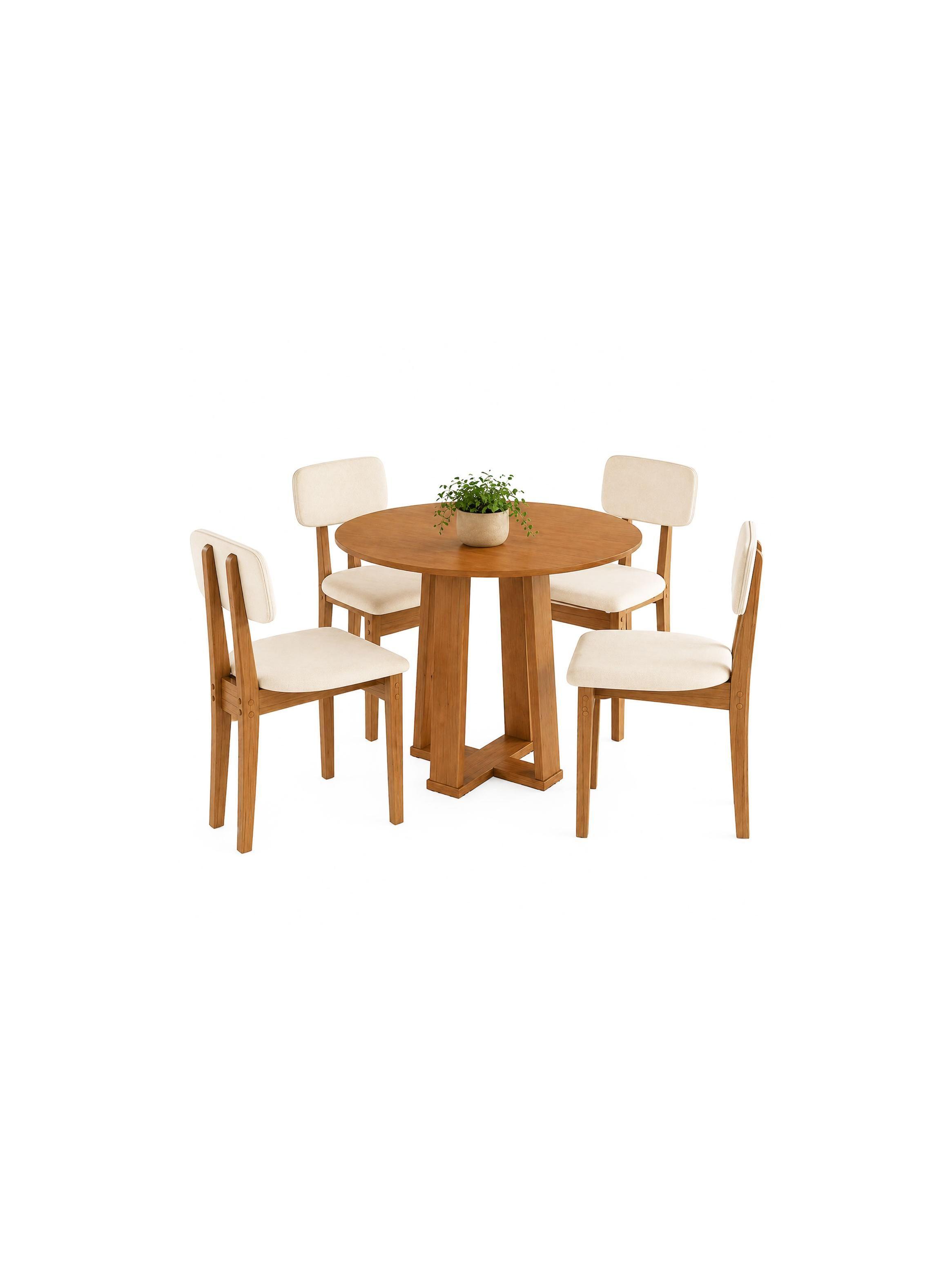 Juego de comedor Artemis 4 Sillas 1 0 Beige-4