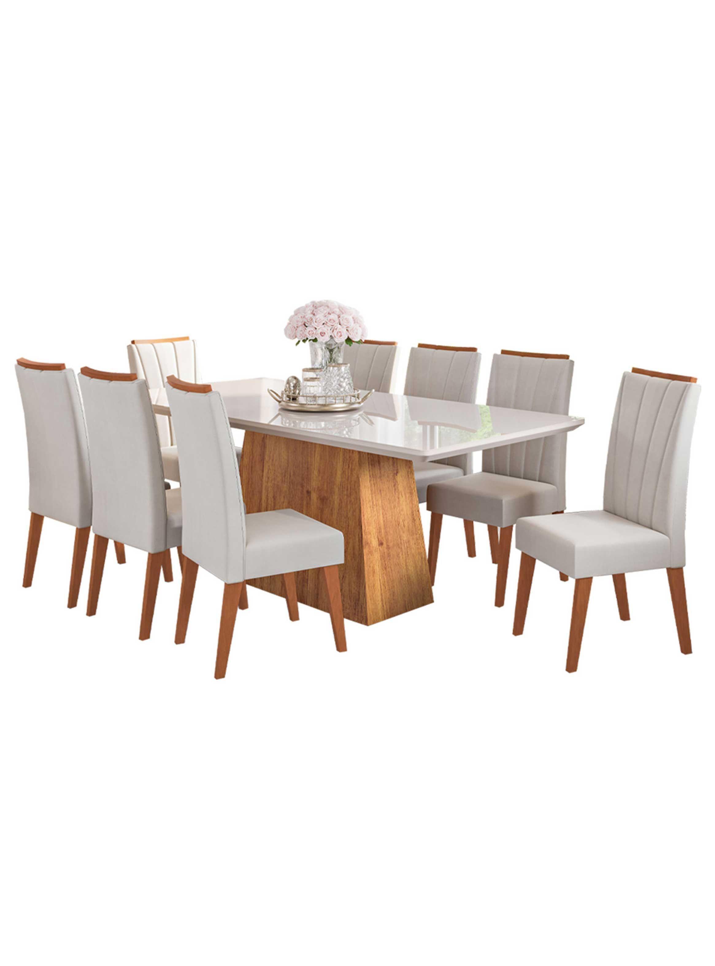 Juego de Comedor 8 Sillas Valerio Beige-5