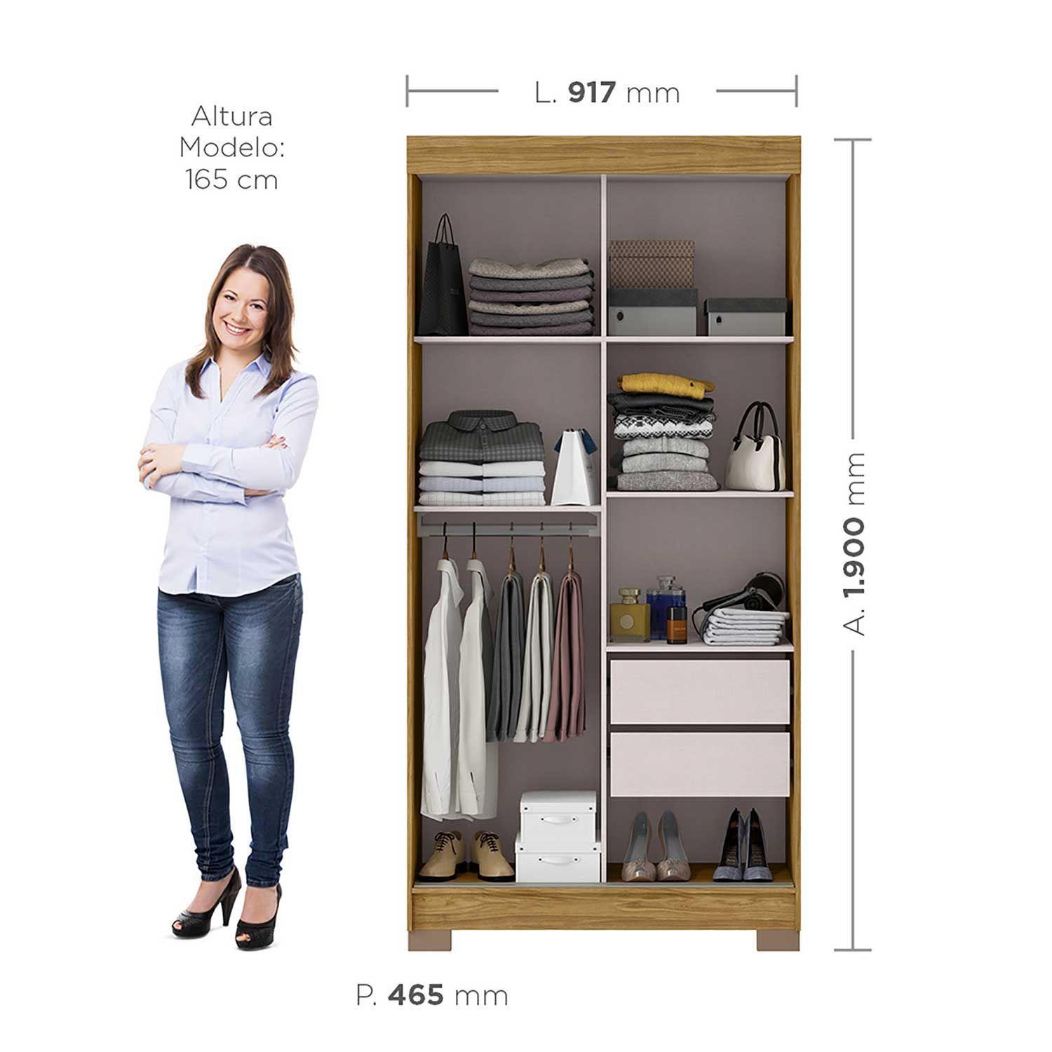 Closet 2 puertas corredera Lumière 190x46,5x 91,7-2