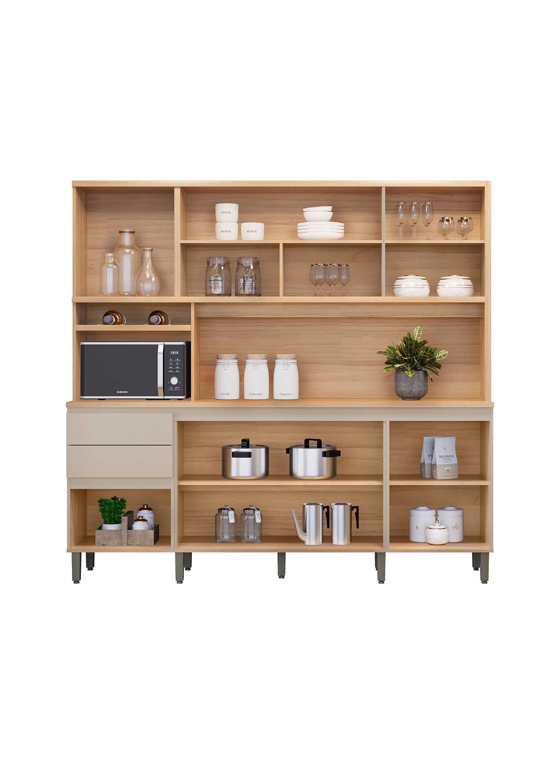 Kit Cocina Austin 2,20m Jequitiba / Gris Matte-1