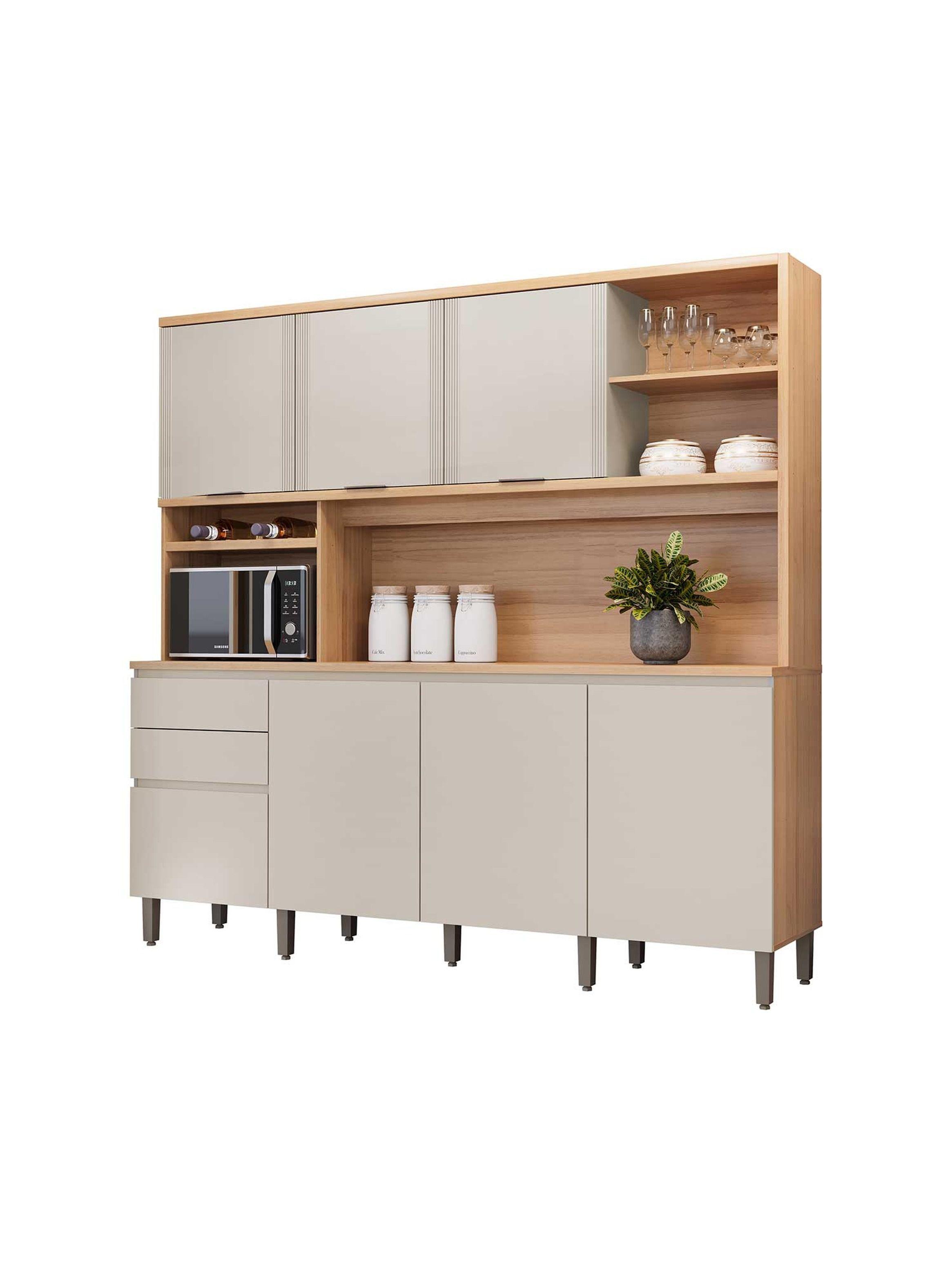 Kit Cocina Austin 2,20m Jequitiba / Gris Matte-2