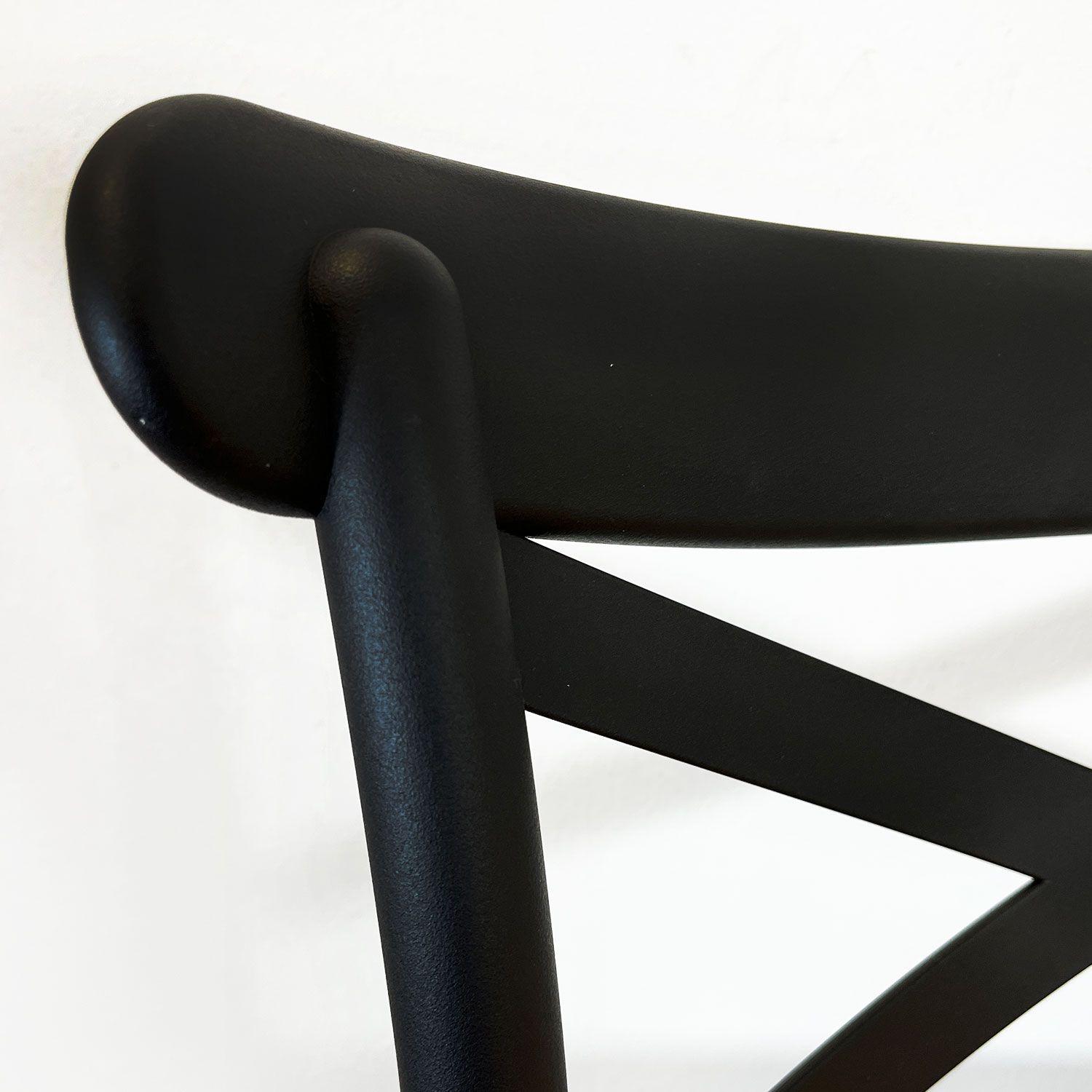 Pack 2 Taburetes Bar Crossback Negra Asiento Beige-5