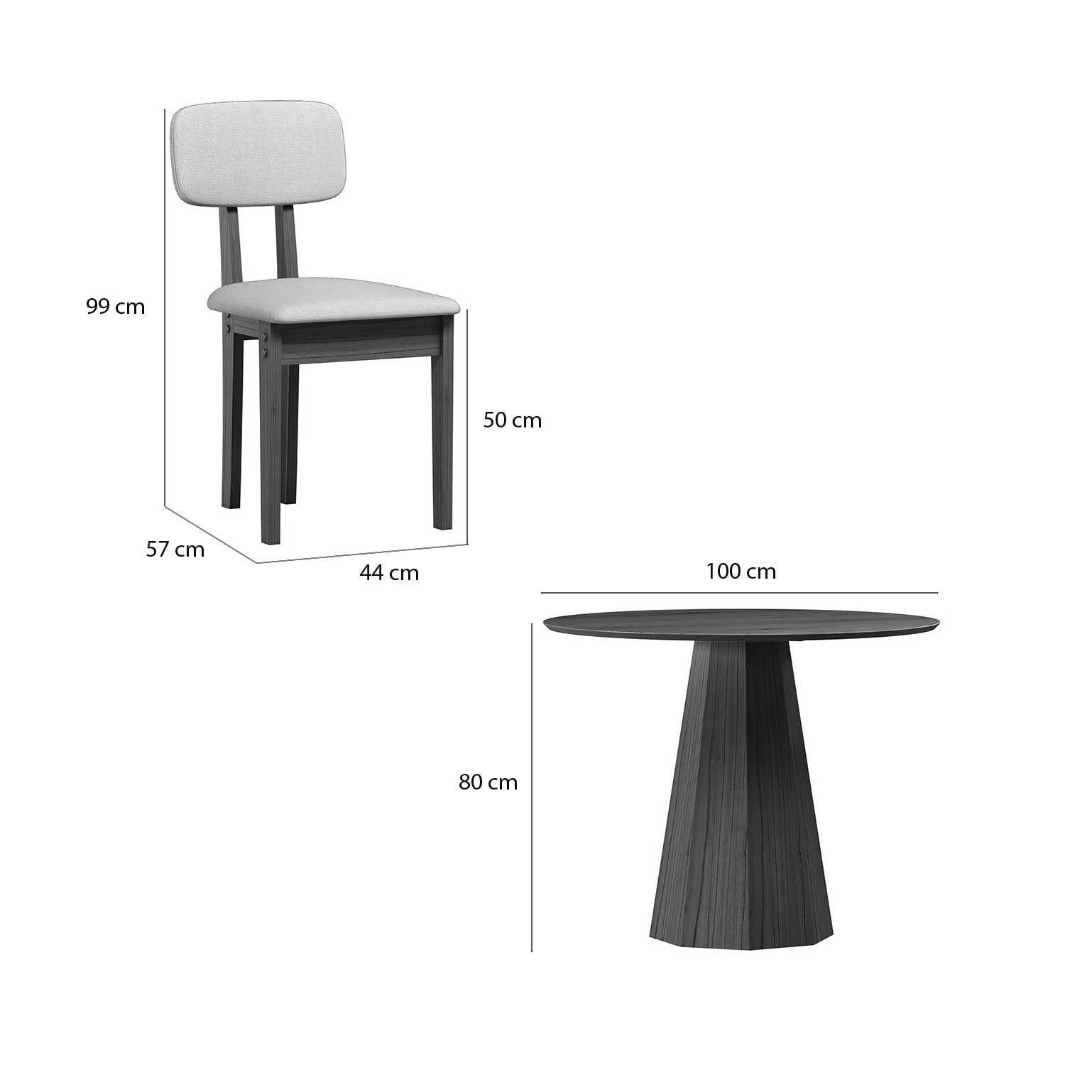 Juego de comedor 4 sillas Isis Cinamomo 1 0 Beige-4