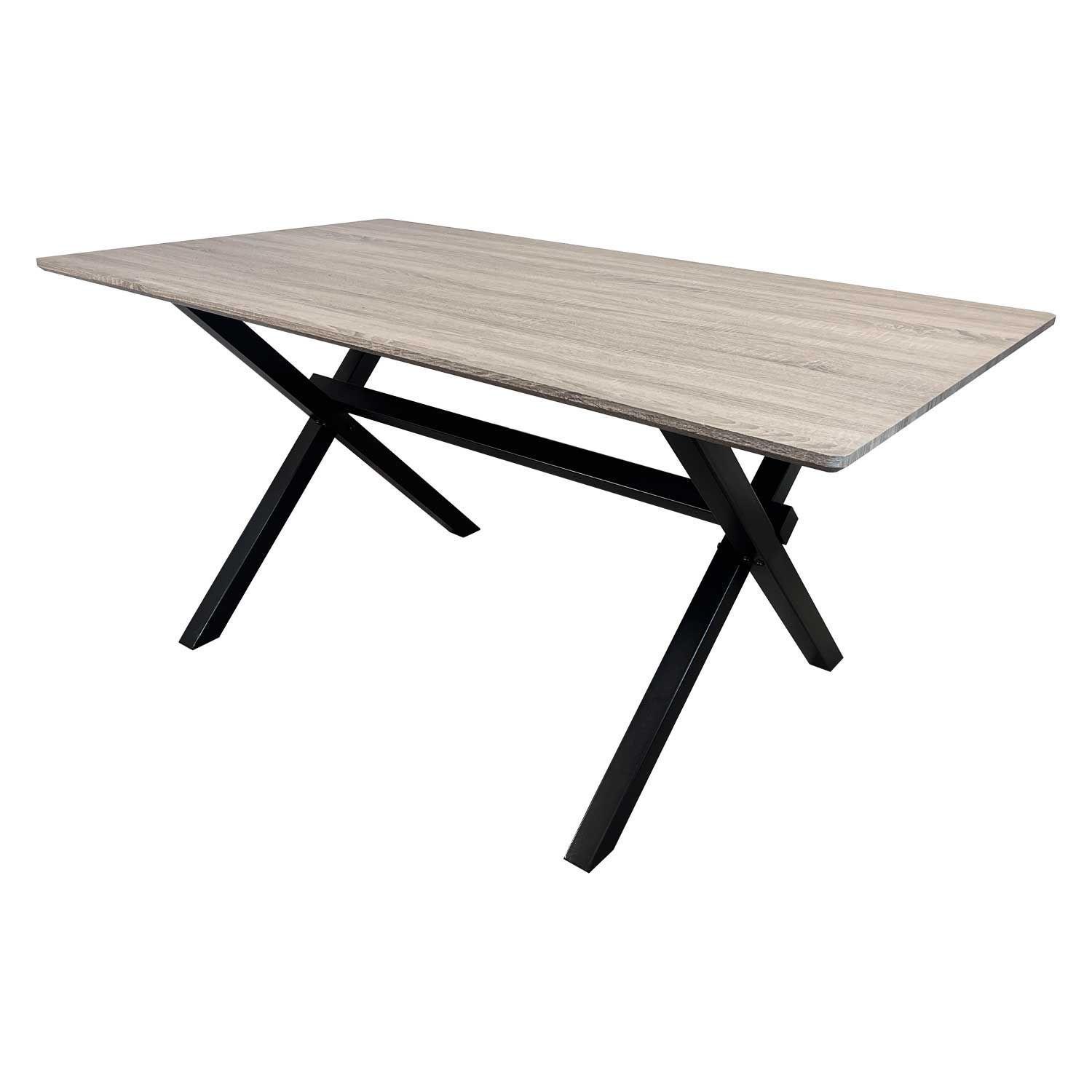 Juego de comedor Vermont 4 sillas crossback negras 160 x 90 x 77 cm-3