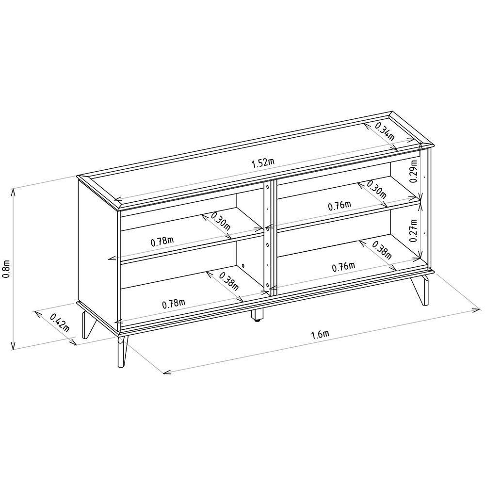Buffet Sintra Jequitiba/Off White 160x80x42 cm-7