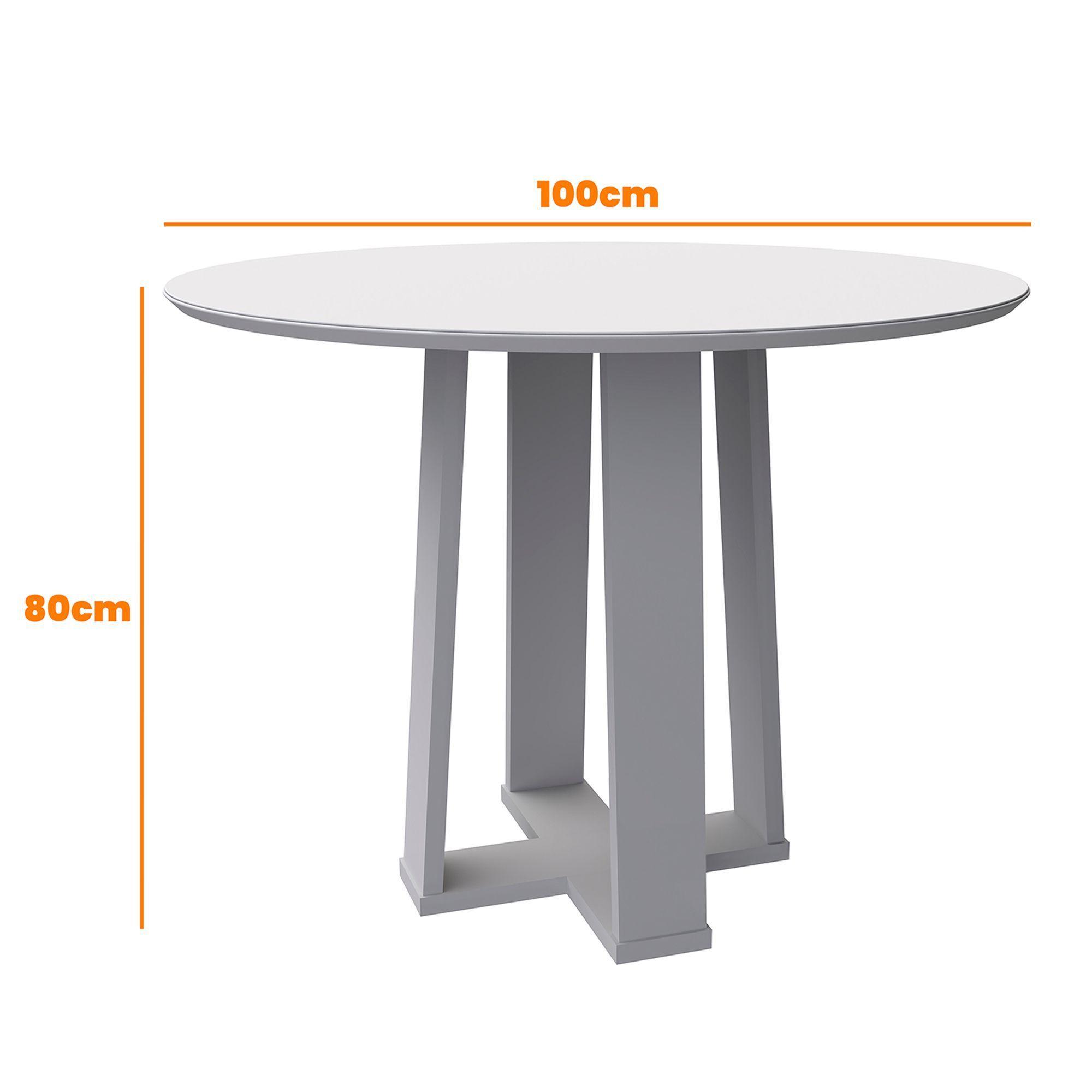 Juego de Comedor Montreal 100x100 cm Vidrio 4 Sillas Beige  -3