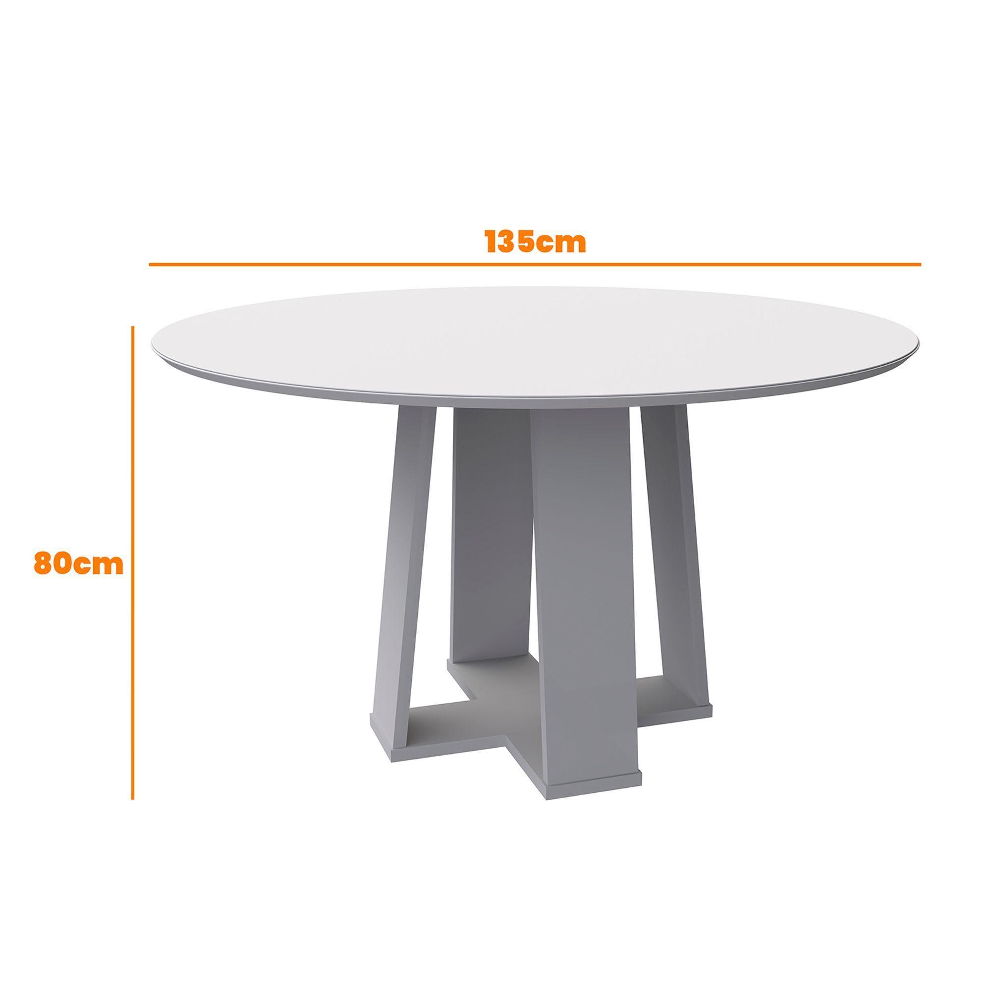 Juego de Comedor Esencia 135x135 cm Vidrio 6 Sillas Beige-3