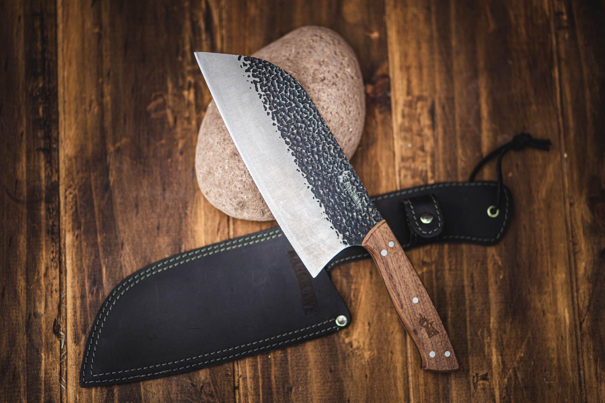 MACHETE 8" PANGUIPULLI BLACK CON FUNDA DE CUERO NEGRA-3