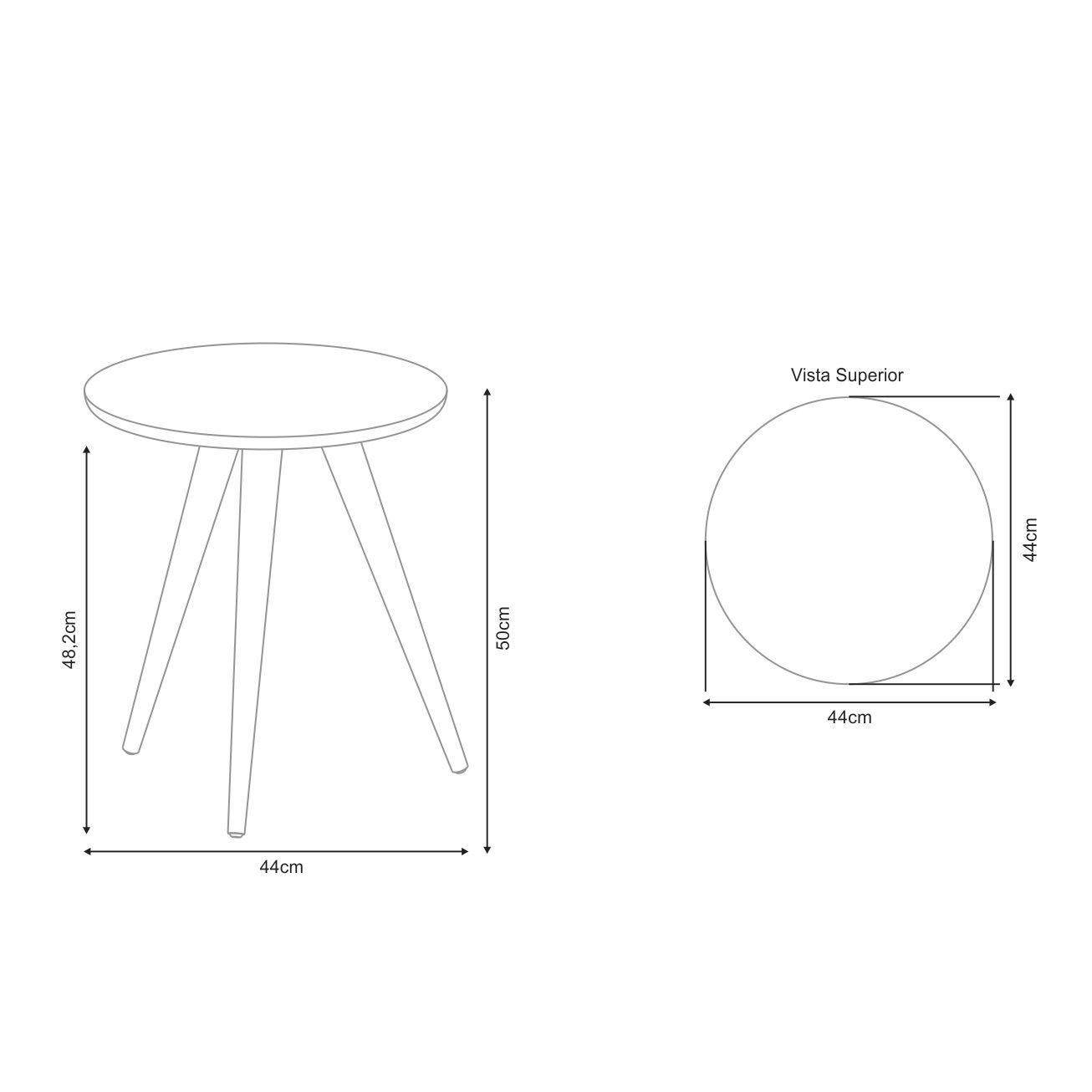 Mesa lateral Alba Off White 44x44x50 cm-3