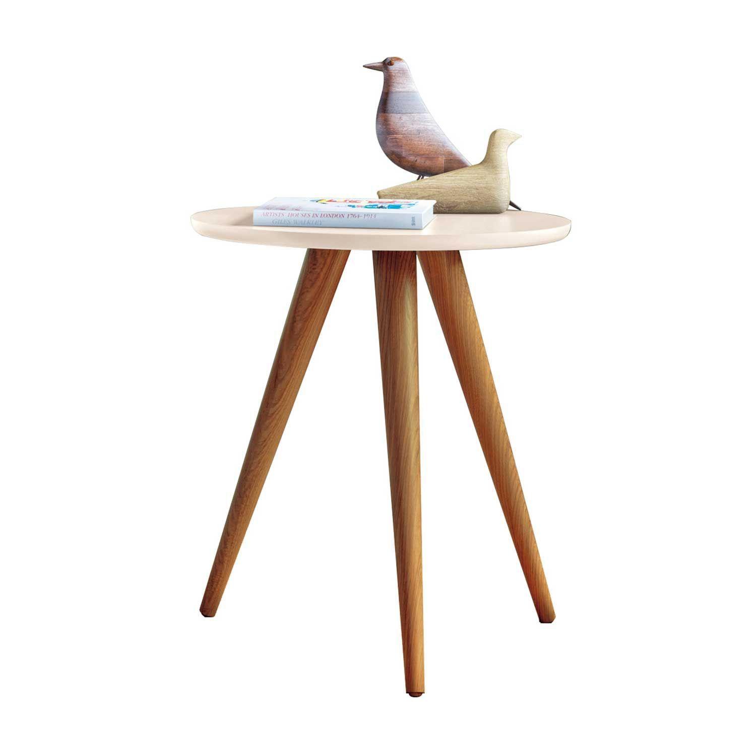 Mesa lateral Alba Off White 44x44x50 cm-0