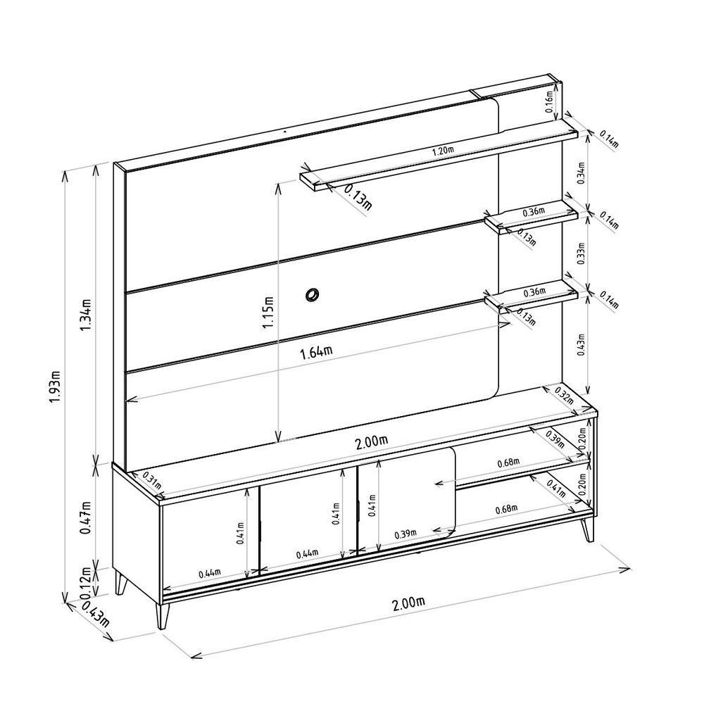 Home Tv Spello 70" 200x193x43 cm-7