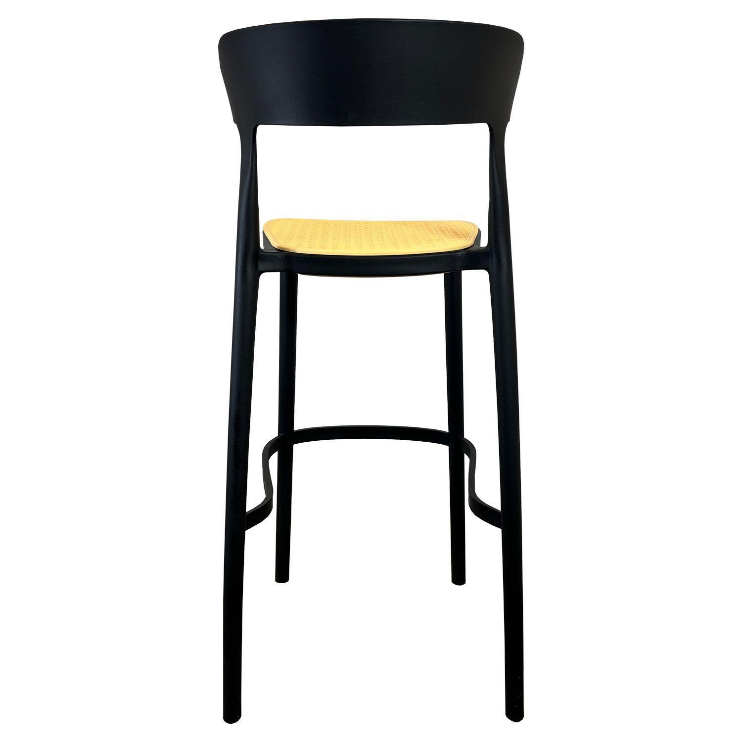 Pack 4 taburetes bar Bistro negra asiento beige-3