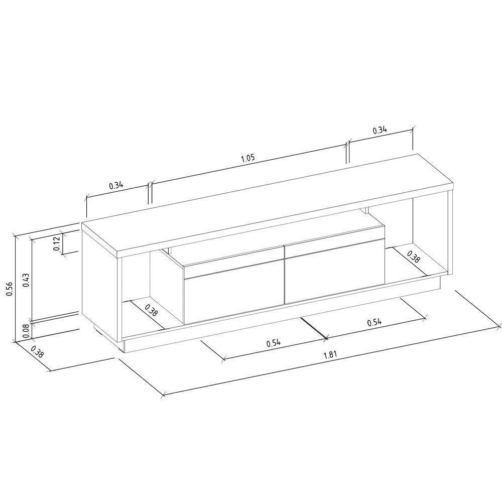 Rack Tv Estoril 75 con Luz Led-1
