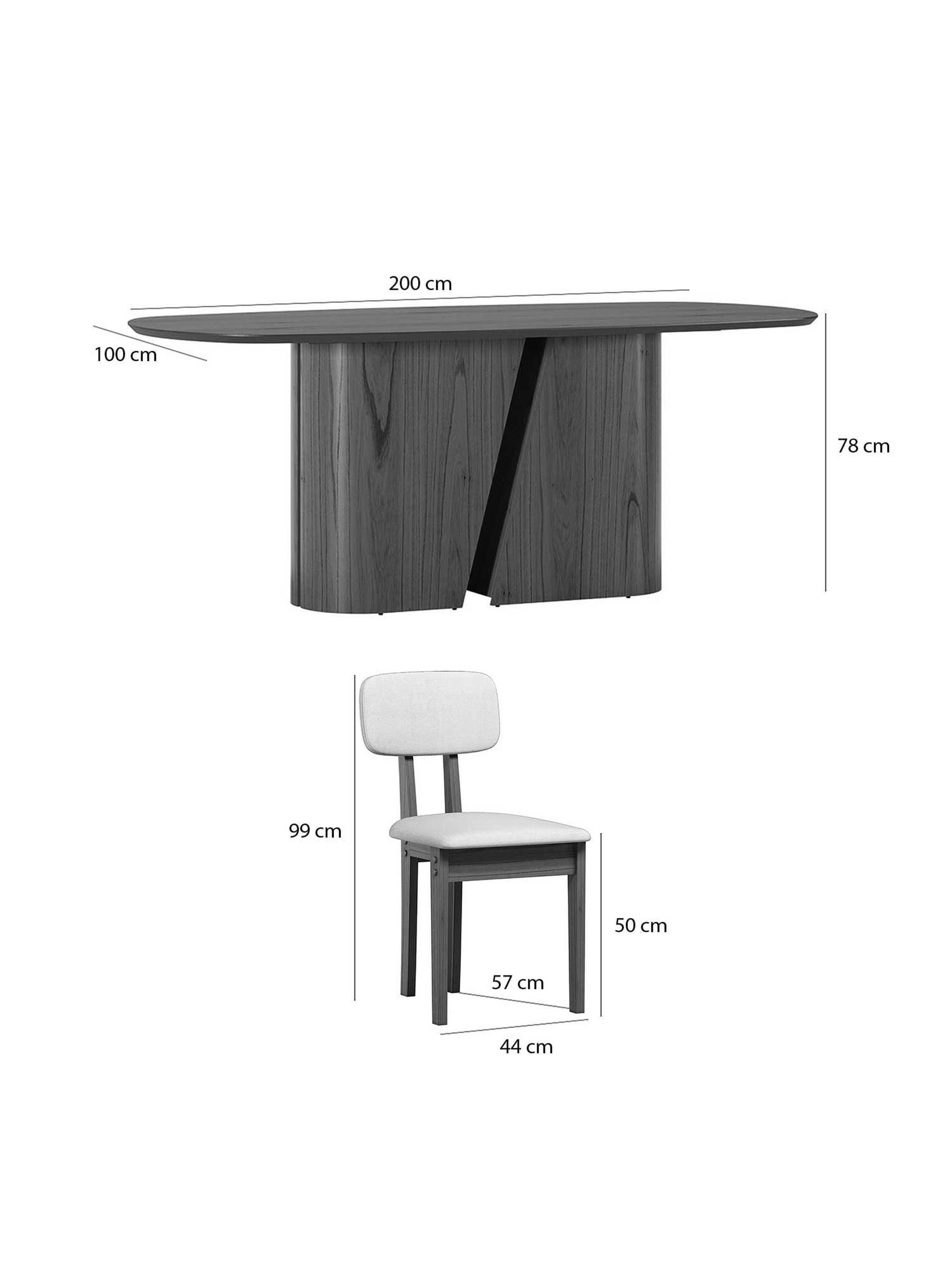 Juego de comedor 2.00 Yasmin vidrio 8 sillas Beige-4