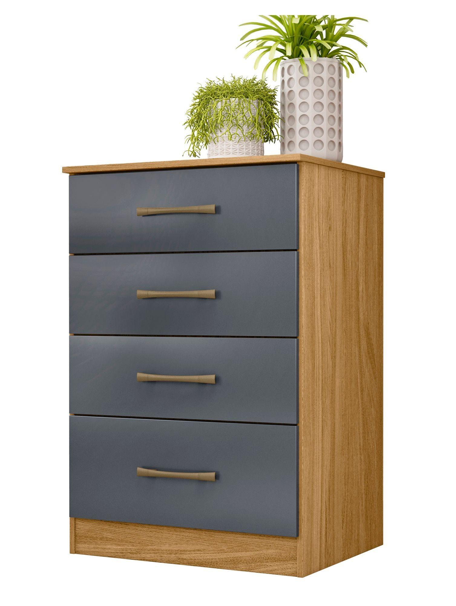 Cómoda Altea 4 cajones 90x61x47 Freijo gris cm-3