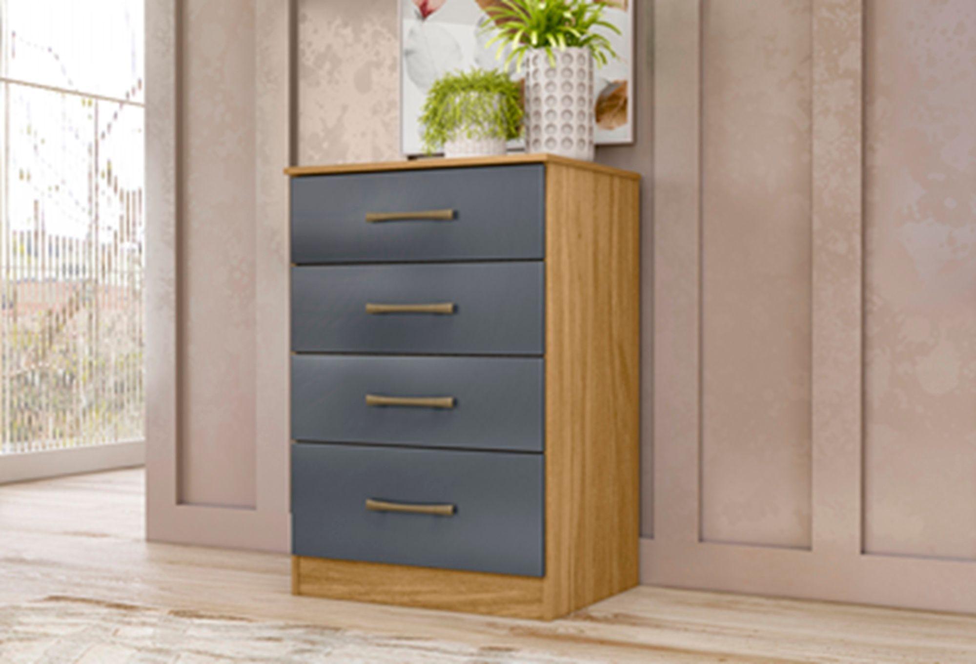 Cómoda Altea 4 cajones 90x61x47 Freijo gris cm-2