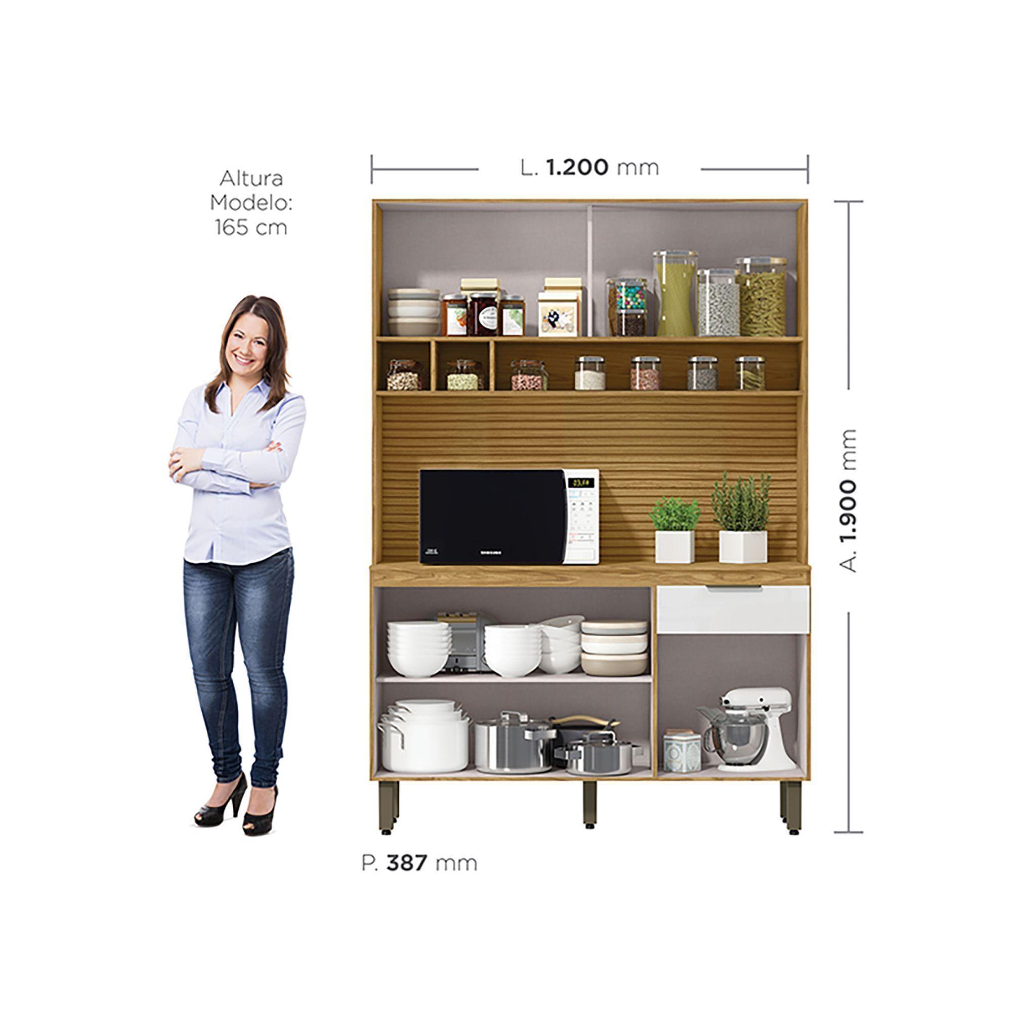 "Kit Mueble de Cocina Rouse Cinamomo/ Off white 190x38,5x120 "-3