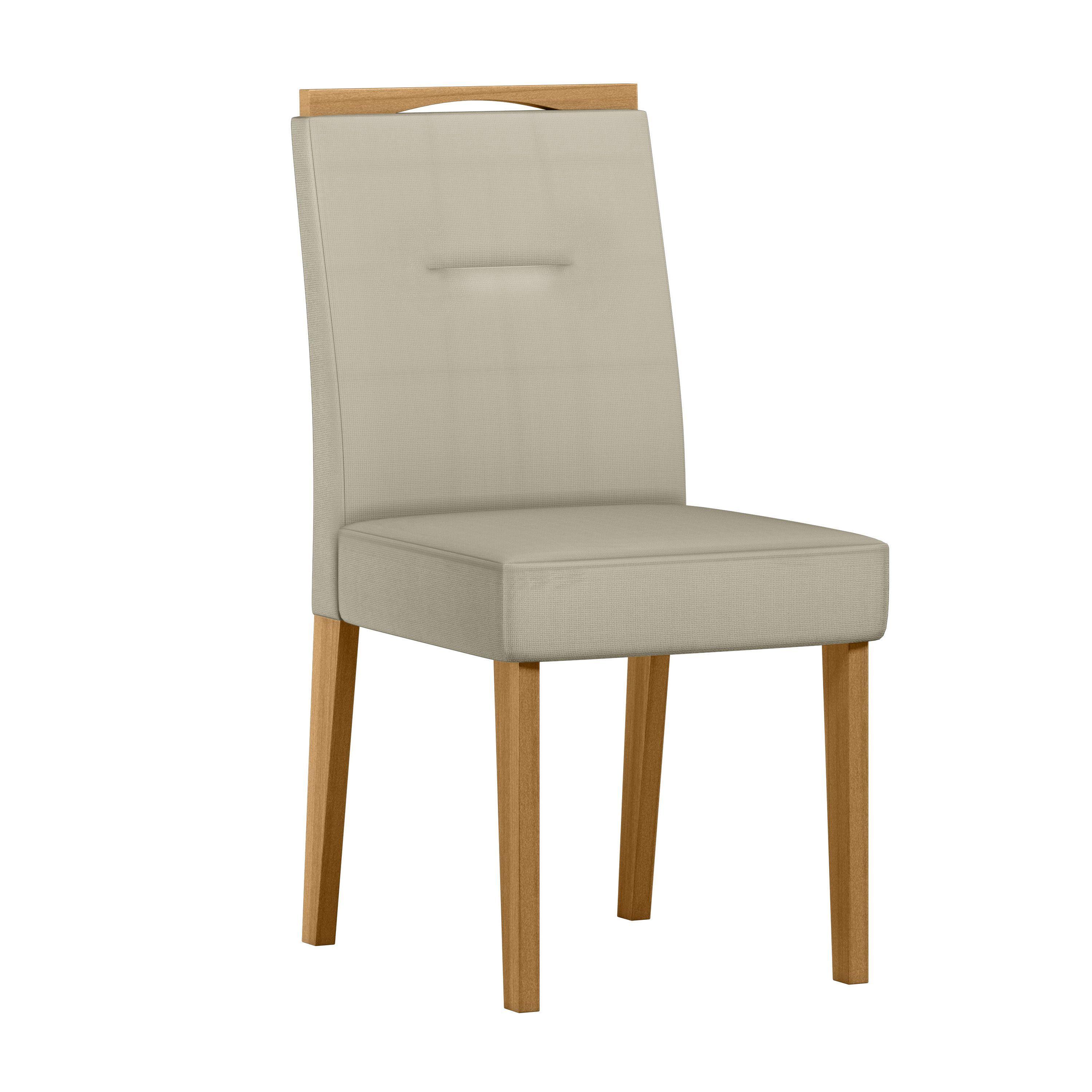 Juego de Comedor Annecy 120x80 cm Vidrio 4 Sillas Beige  -3