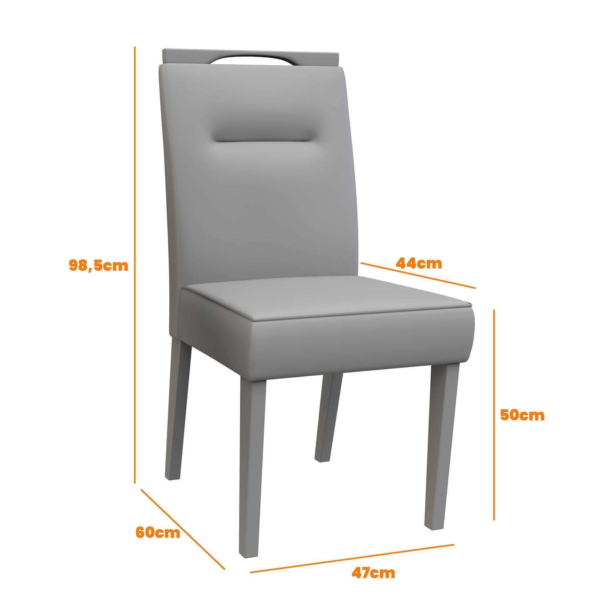 Juego de Comedor Annecy 120x80 cm Vidrio 4 Sillas Beige  -4