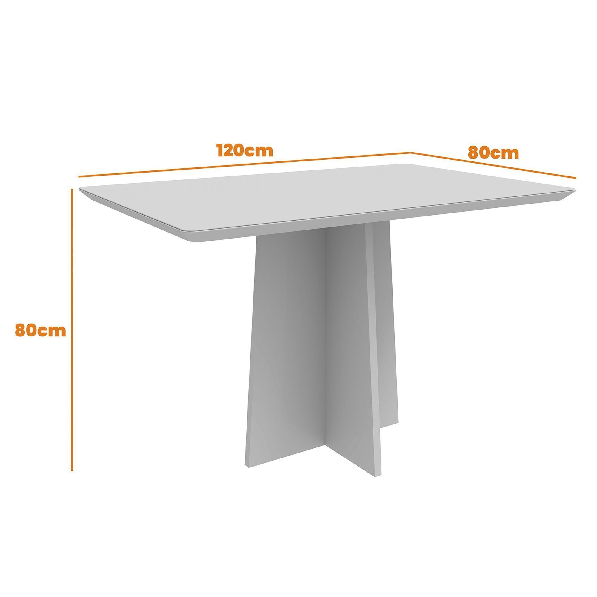 Juego de Comedor Annecy 120x80 cm Vidrio 4 Sillas Beige  -3