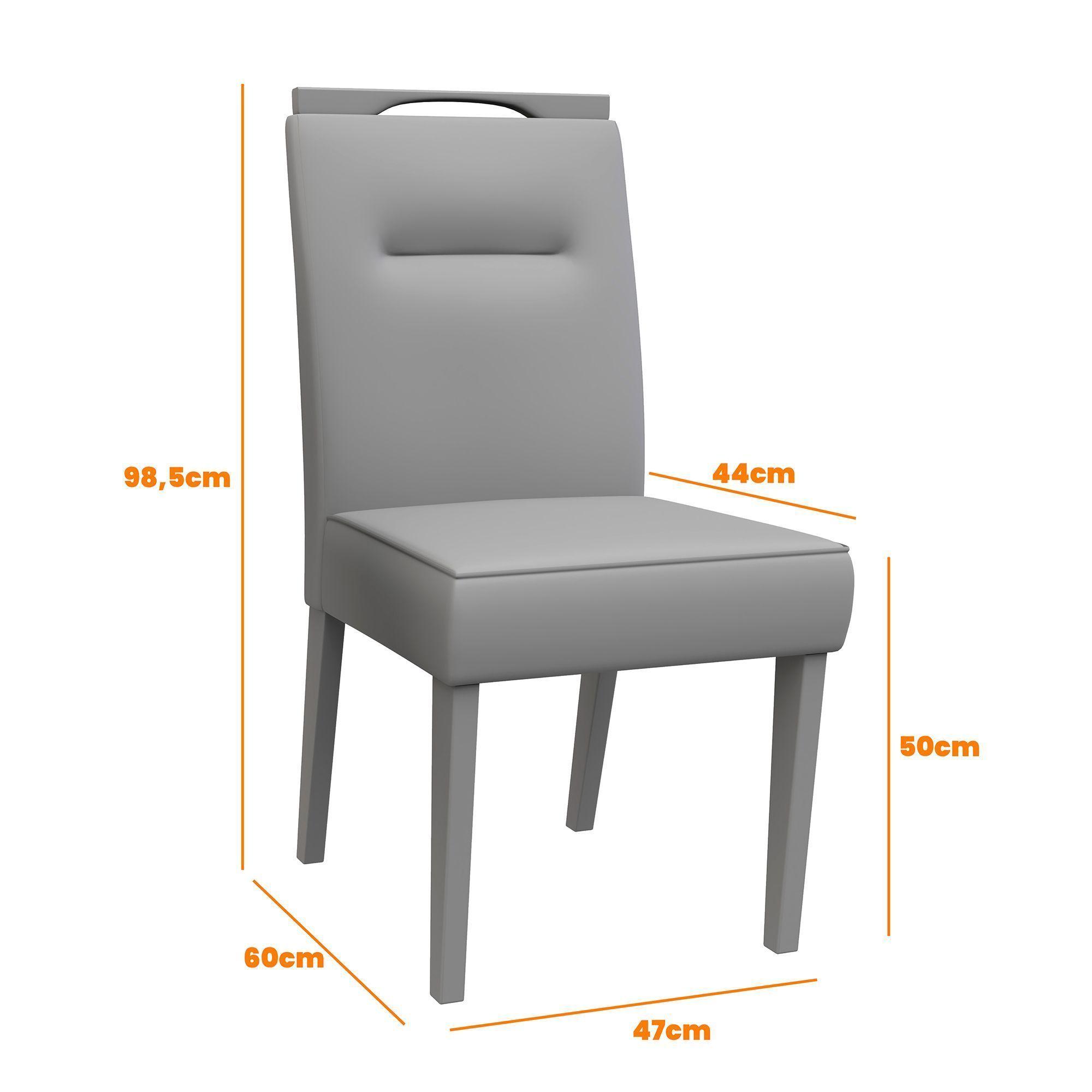 Juego de Comedor Annecy 120x80 cm Vidrio 4 Sillas Beige  -4