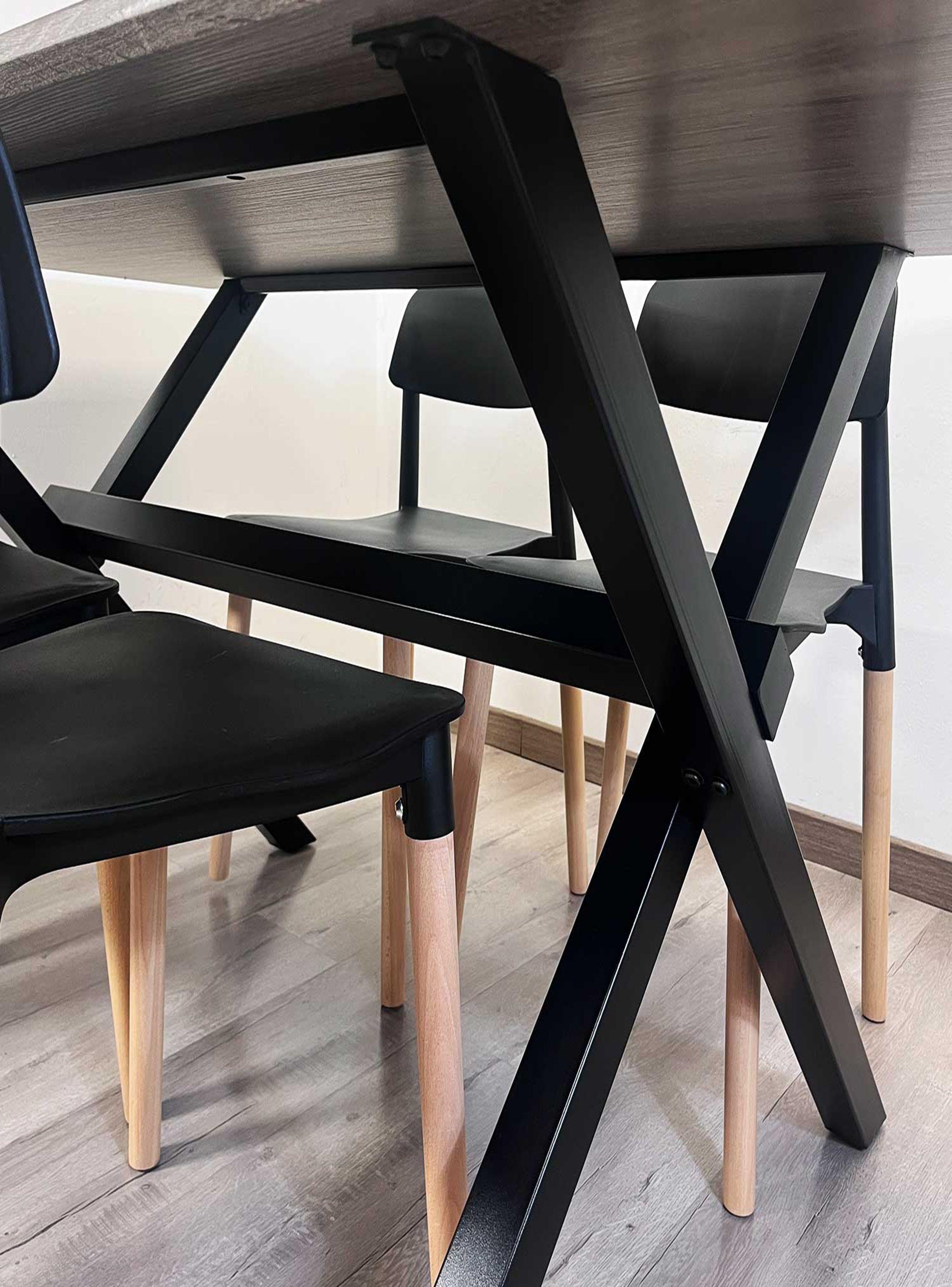 Juego de comedor Vermont 4 sillas Lisboa negras-7