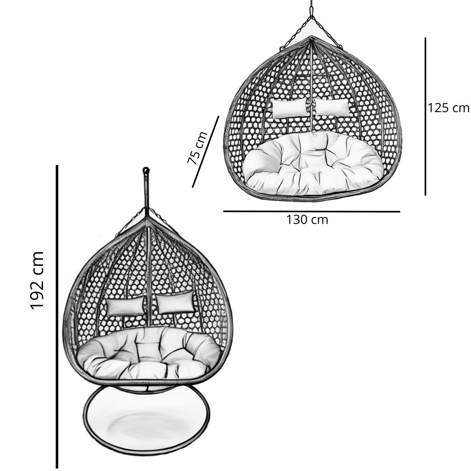 Silla Colgante Hawái XL Chocolate Cojín Marfil-5
