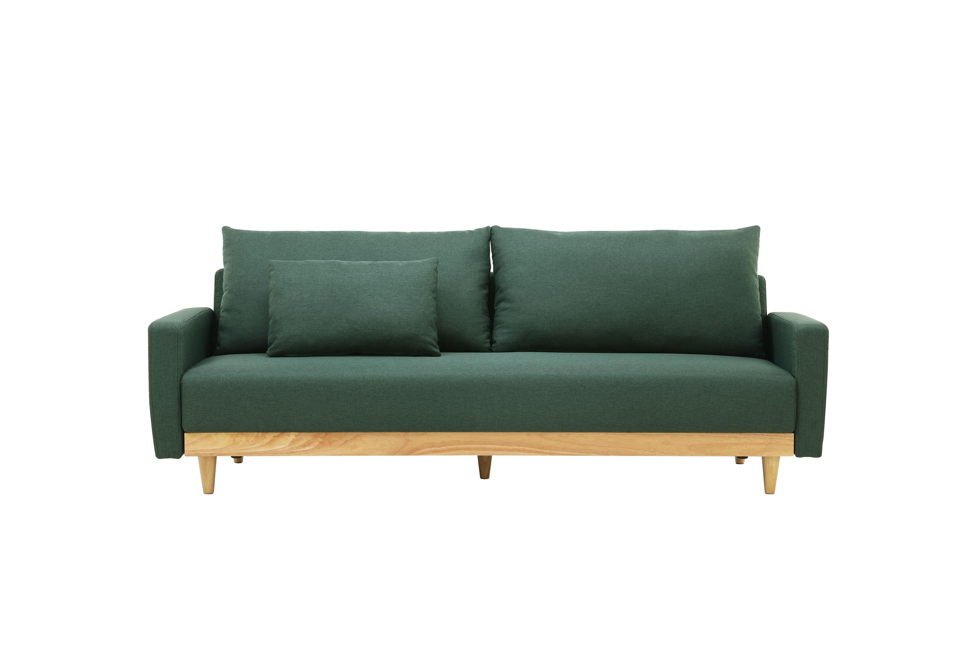 Sofá Cama Tres Cuerpos Florida Esmeralda Verde-1